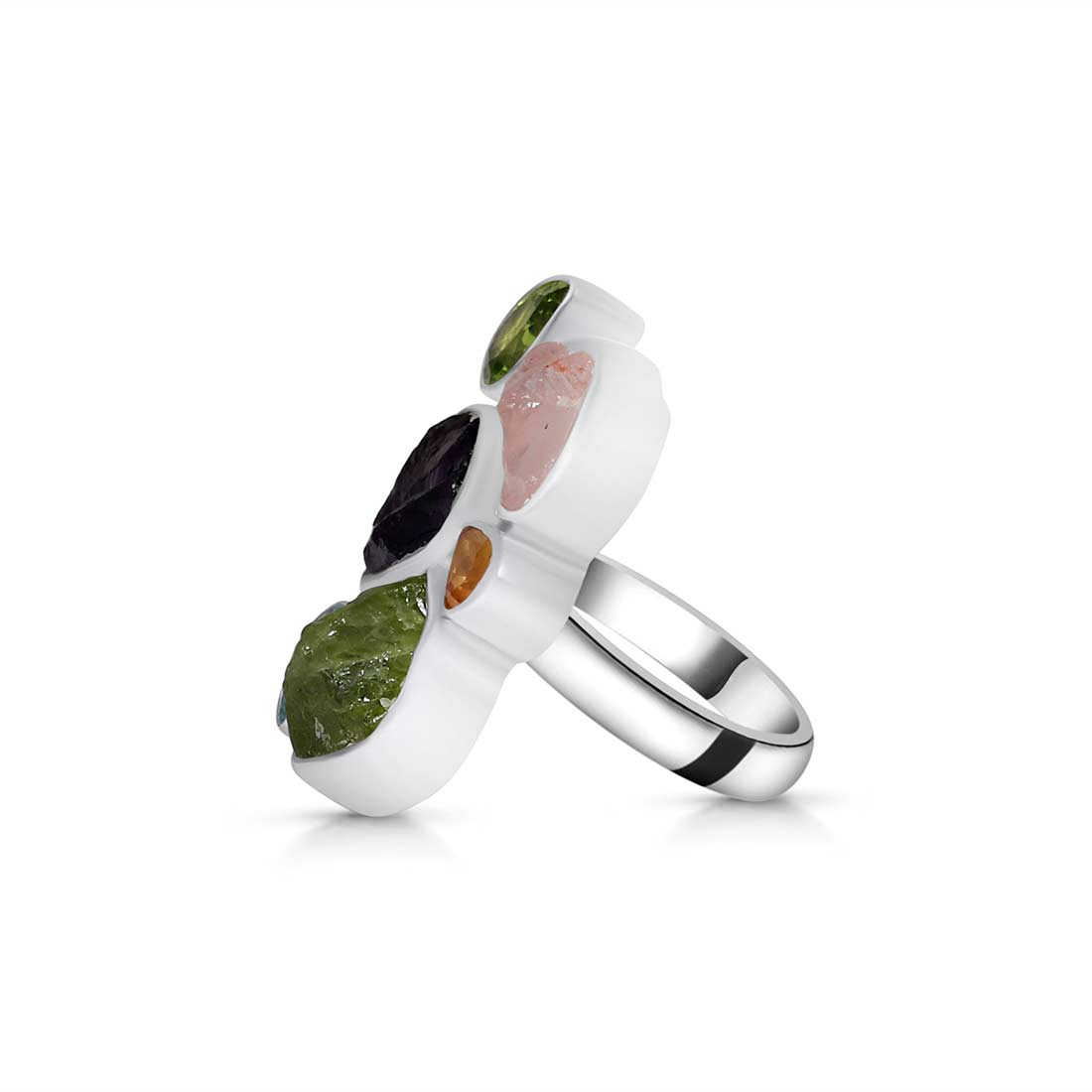 Multi Gemstone Adjustable Ring-(MLS-R-20.)