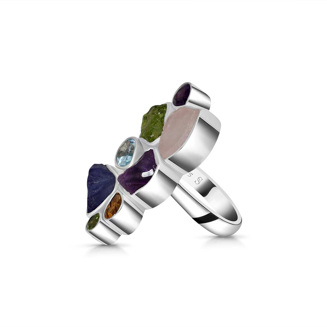 Multi Gemstone Adjustable Ring-(MLS-R-22.)