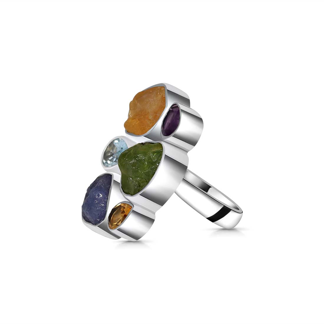 Multi Gemstone Adjustable Ring-(MLS-R-23.)