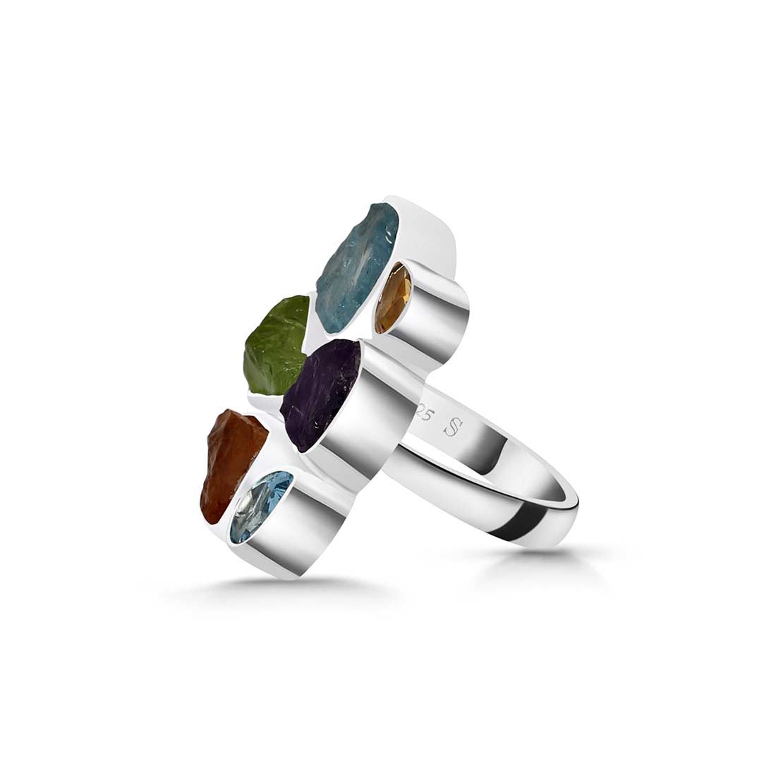 Multi Gemstone Adjustable Ring-(MLS-R-24.)
