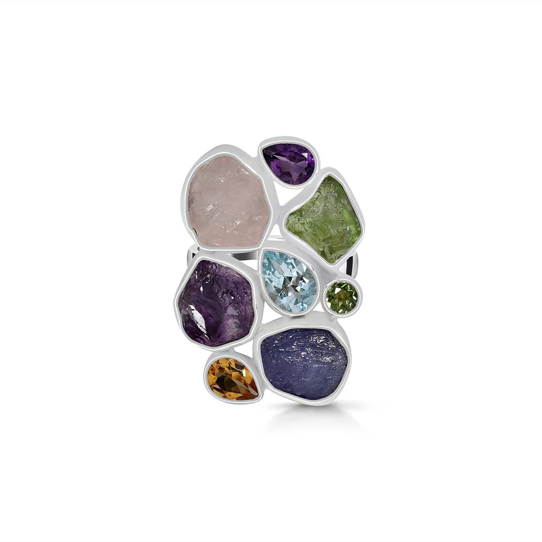 Multi Gemstone Rings | 925 Sterling Silver Multi Gemstone Rings For ...