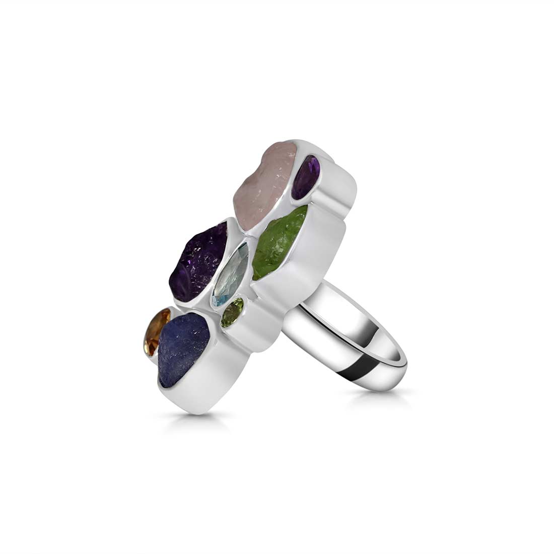Multi Gemstone Adjustable Ring-(MLS-R-27.)