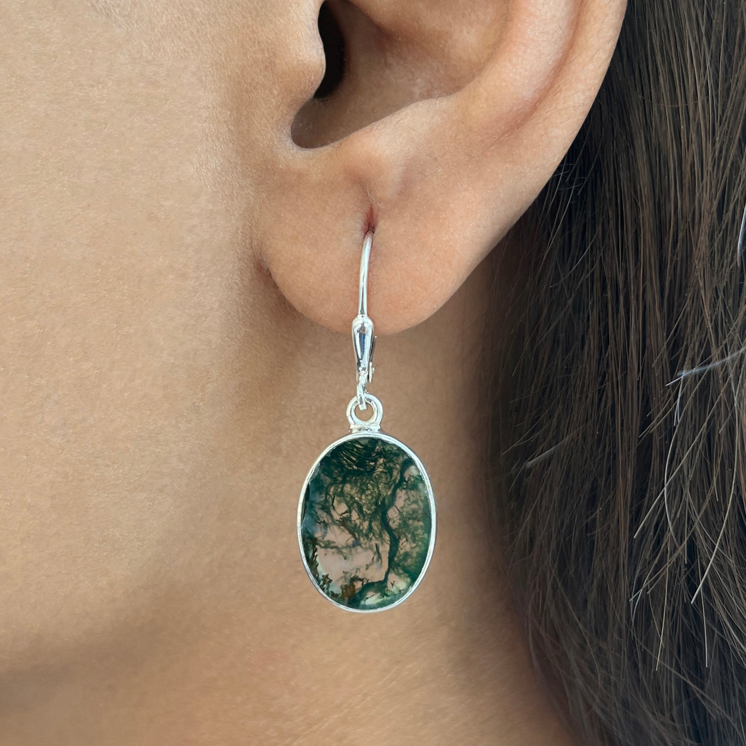 Moss Agate Earring-(MOA-E-1.)