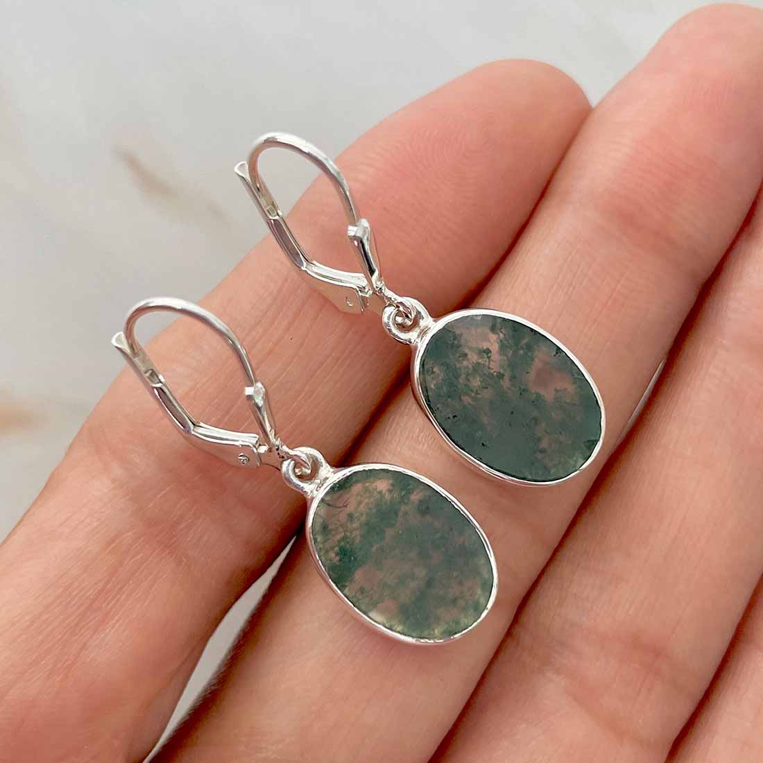 Moss Agate Earring-(MOA-E-104.)