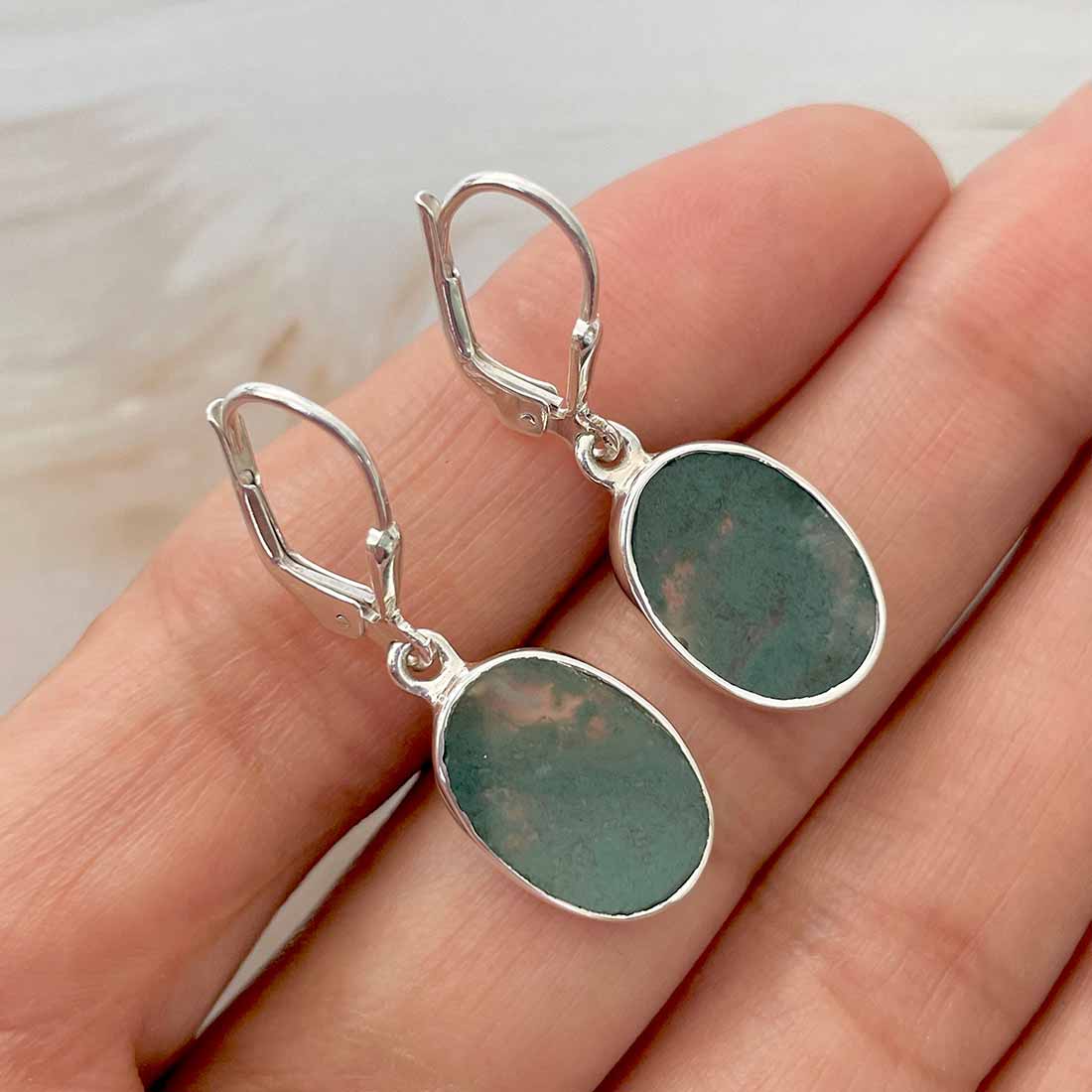 Moss Agate Earring-(MOA-E-106.)