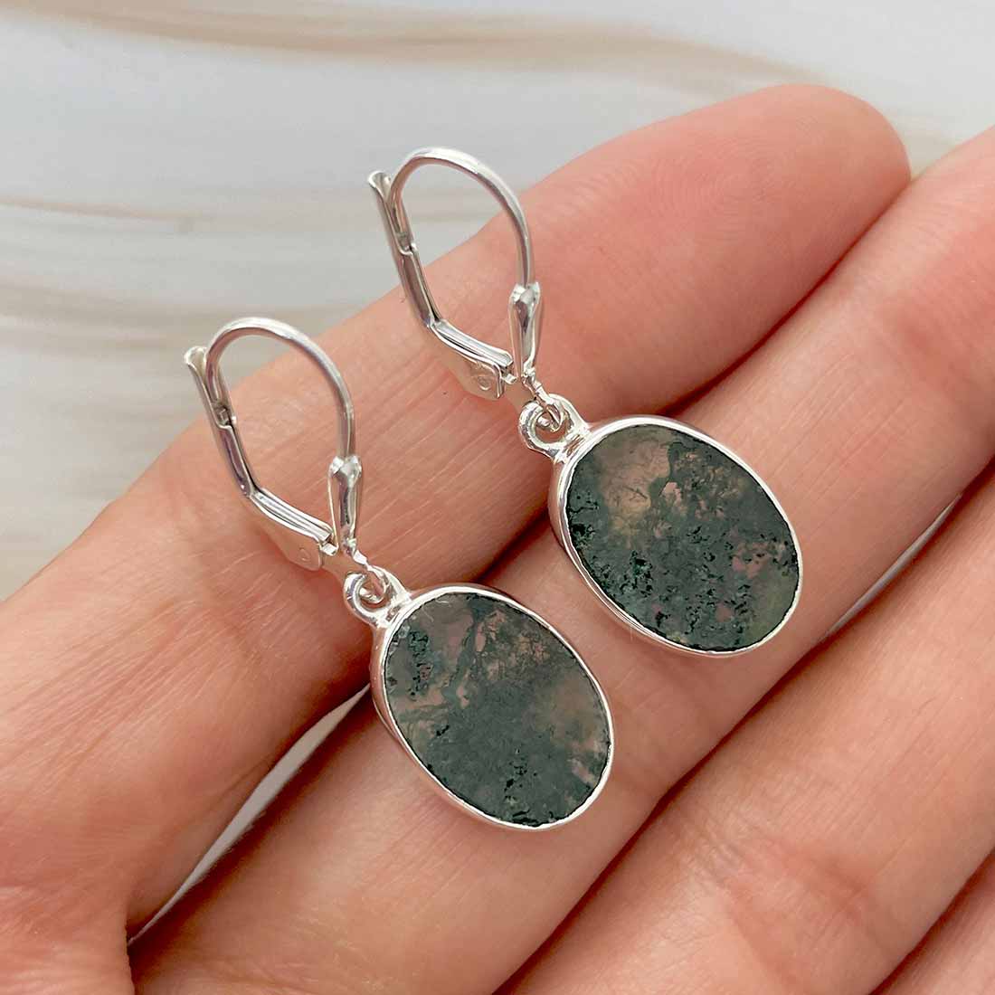 Moss Agate Earring-(MOA-E-108.)