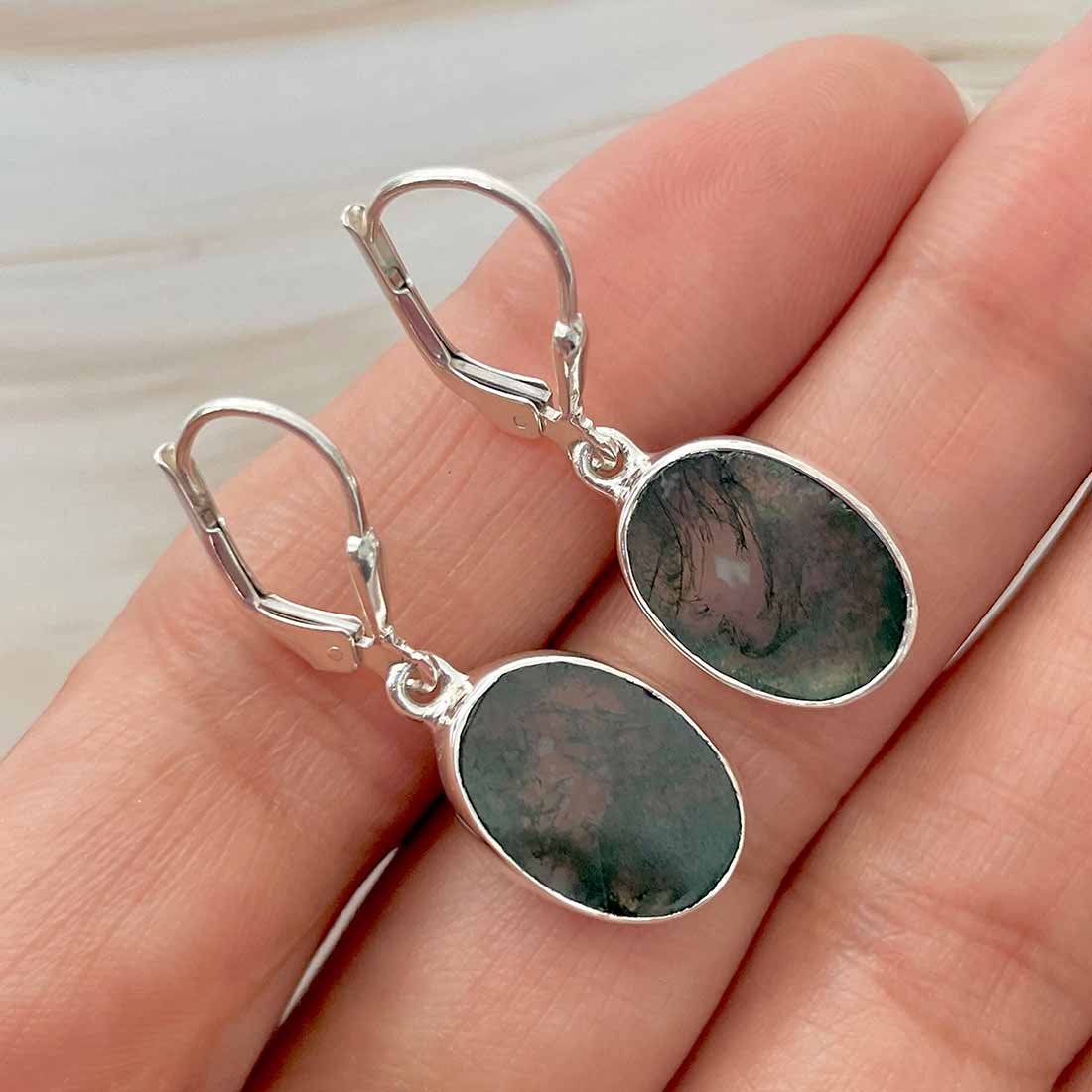Moss Agate Earring-(MOA-E-109.)