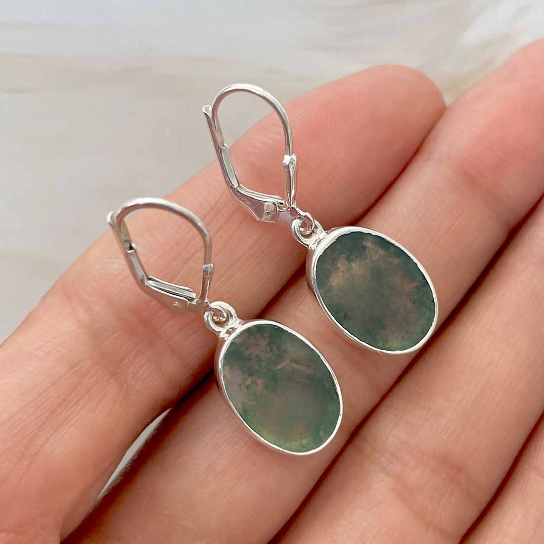 Moss Agate Earring-(MOA-E-110.)