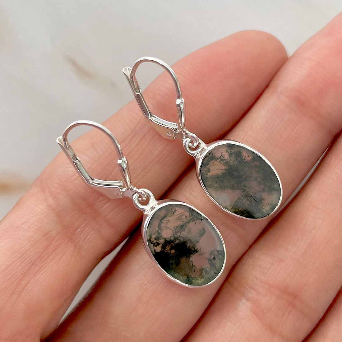 Moss Agate Earring-(MOA-E-111.)