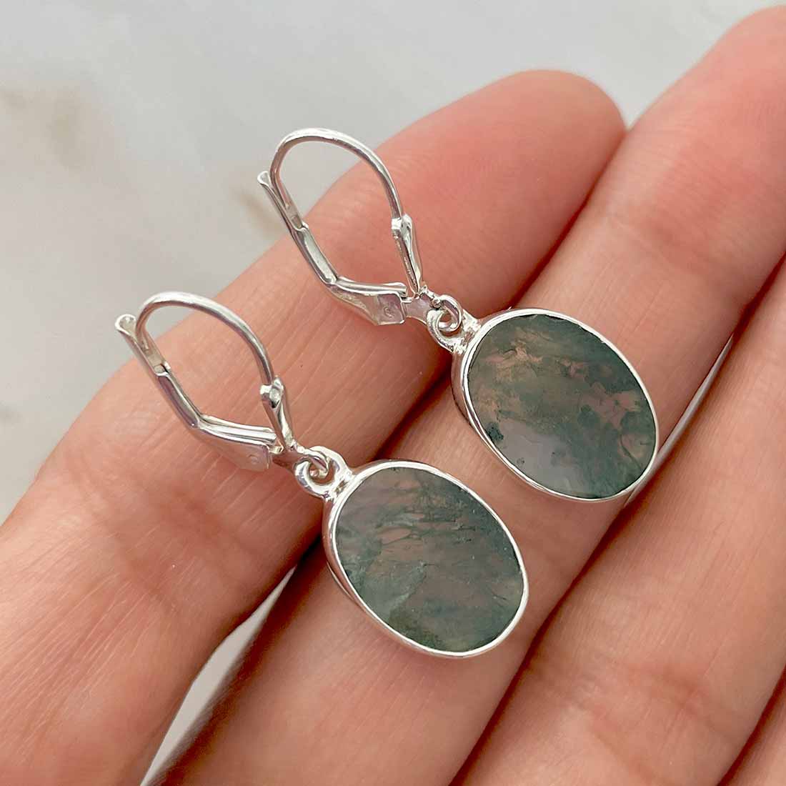 Moss Agate Earring-(MOA-E-113.)