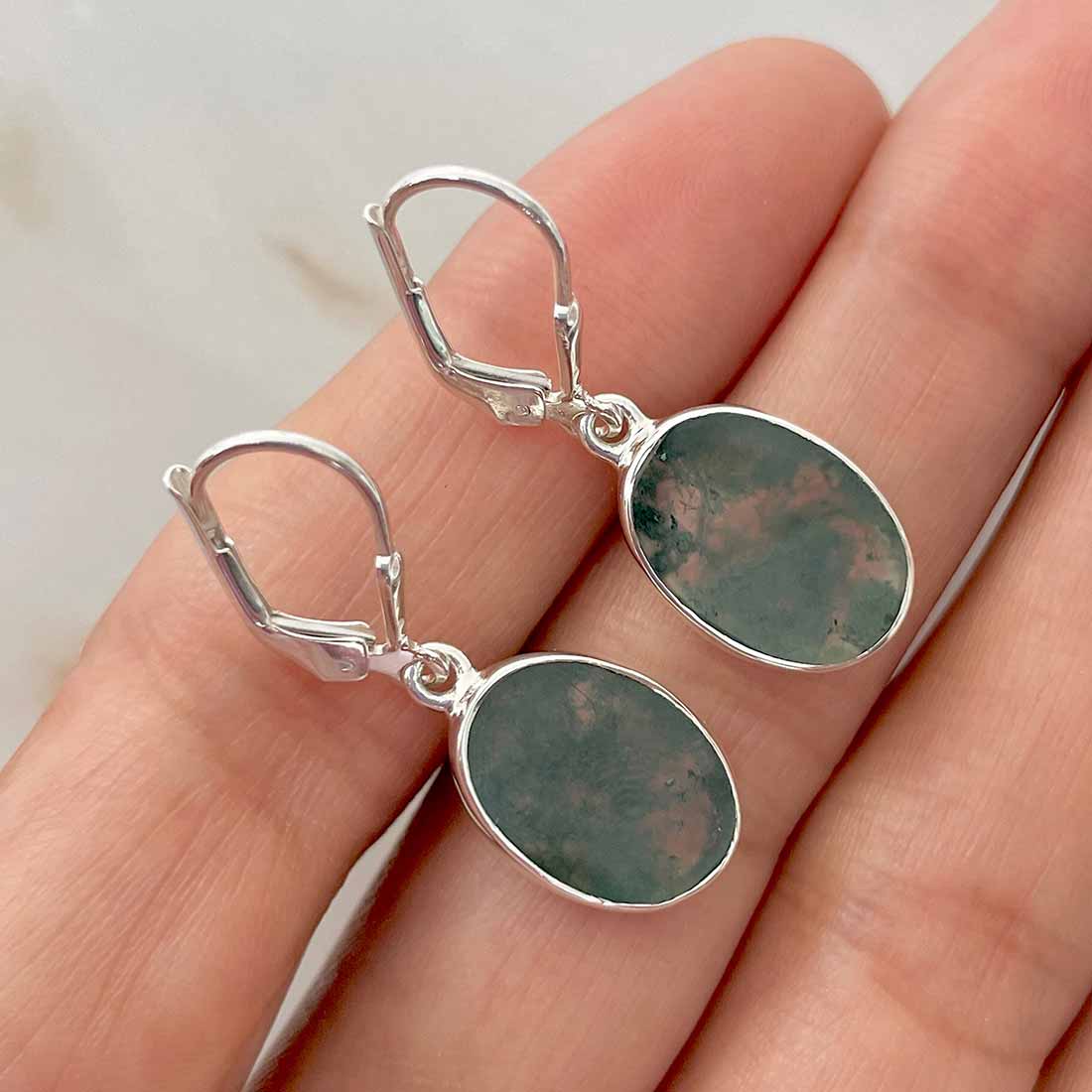 Moss Agate Earring-(MOA-E-114.)