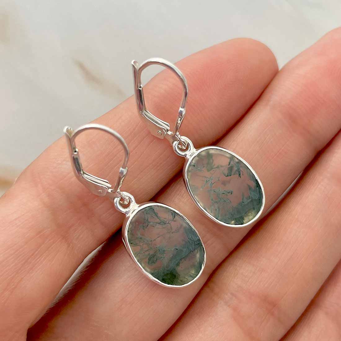Moss Agate Earring-(MOA-E-115.)