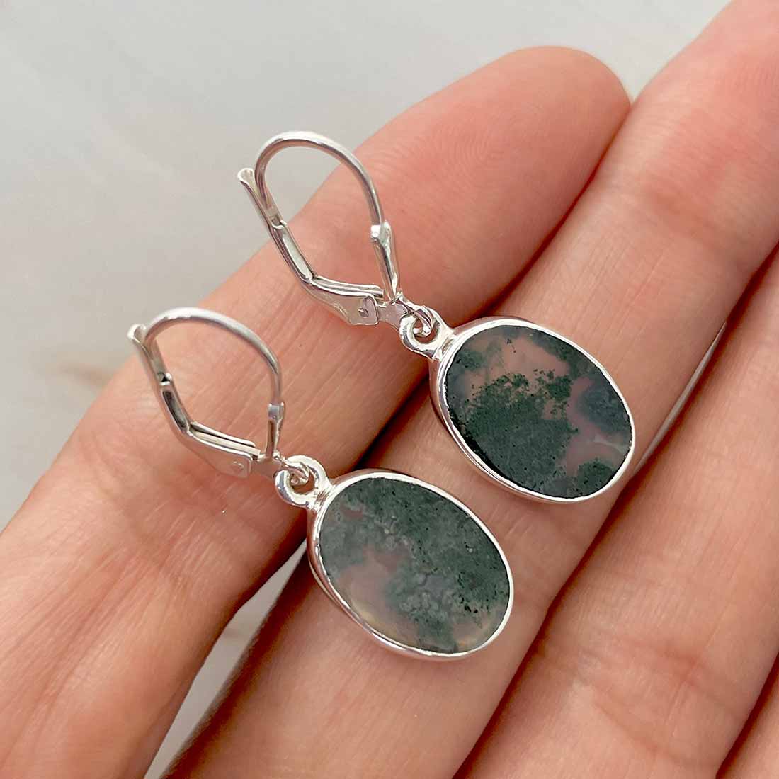 Moss Agate Earring-(MOA-E-116.)