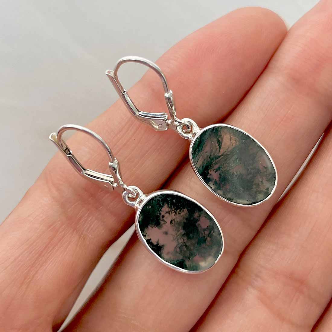 Moss Agate Earring-(MOA-E-117.)