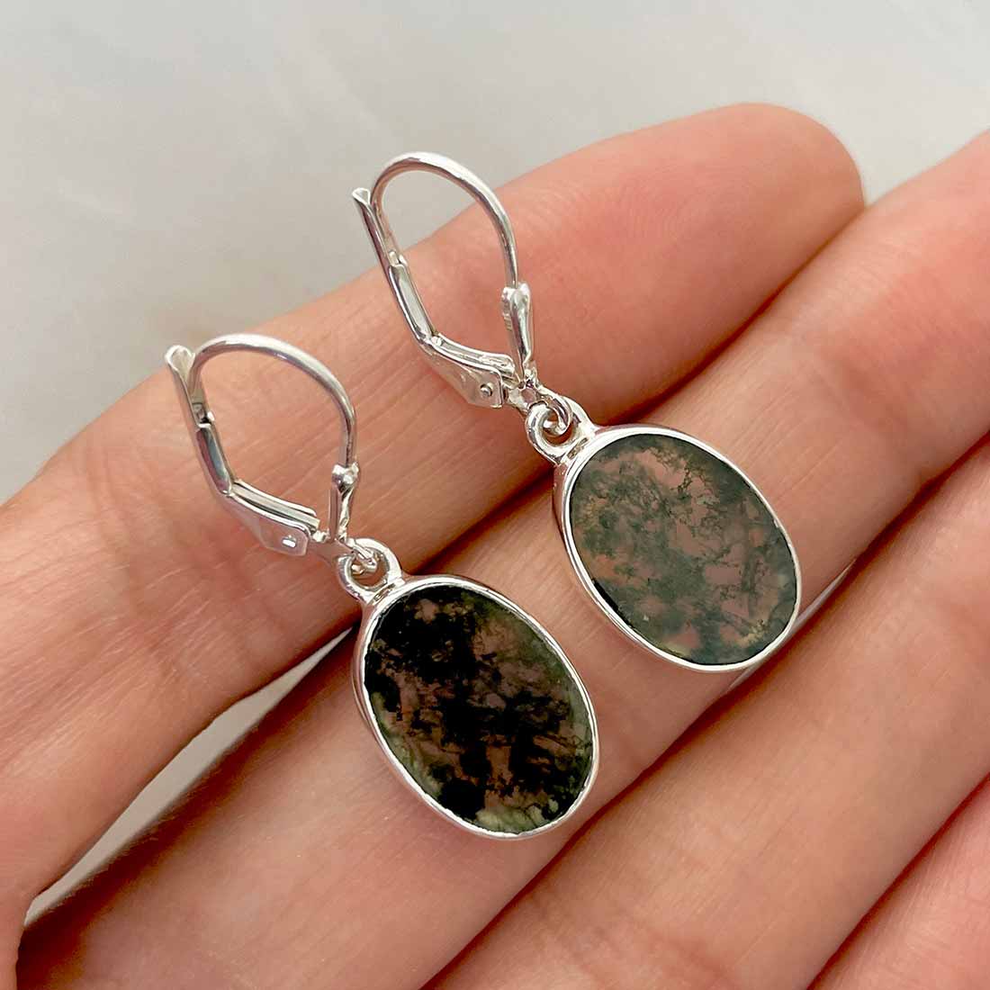 Moss Agate Earring-(MOA-E-118.)