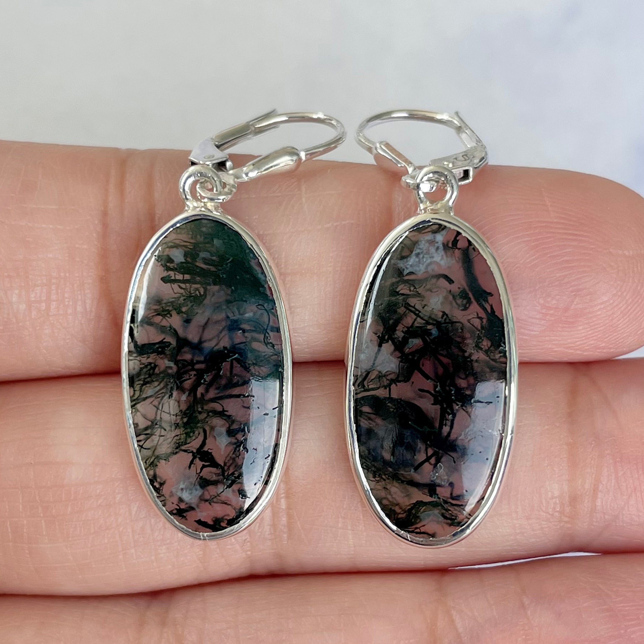 Moss Agate Earring-(MOA-E-119.)