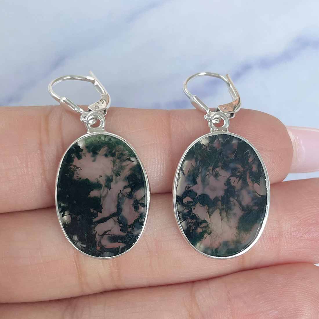 Moss Agate Earring-(MOA-E-12.)