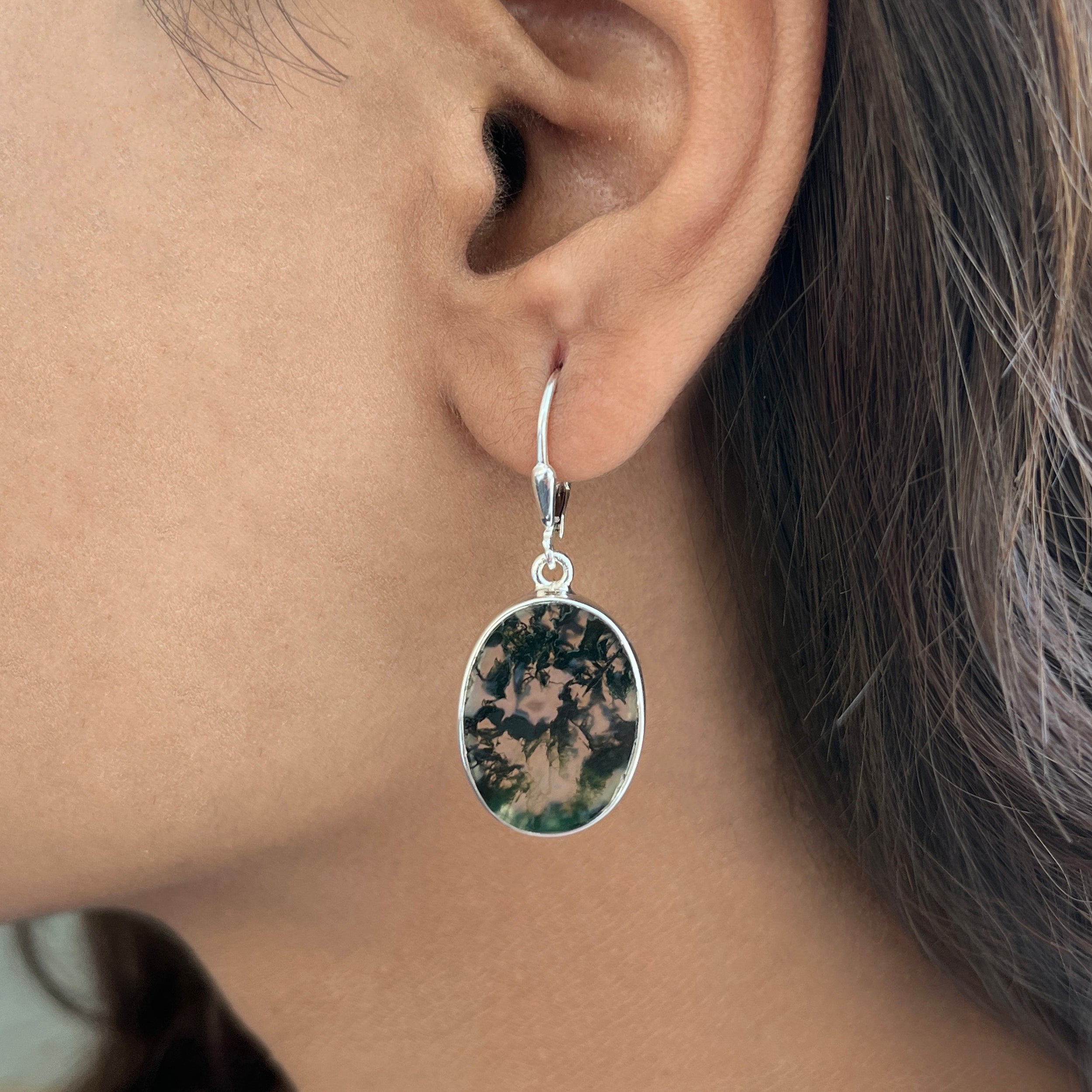 Moss Agate Earring-(MOA-E-12.)
