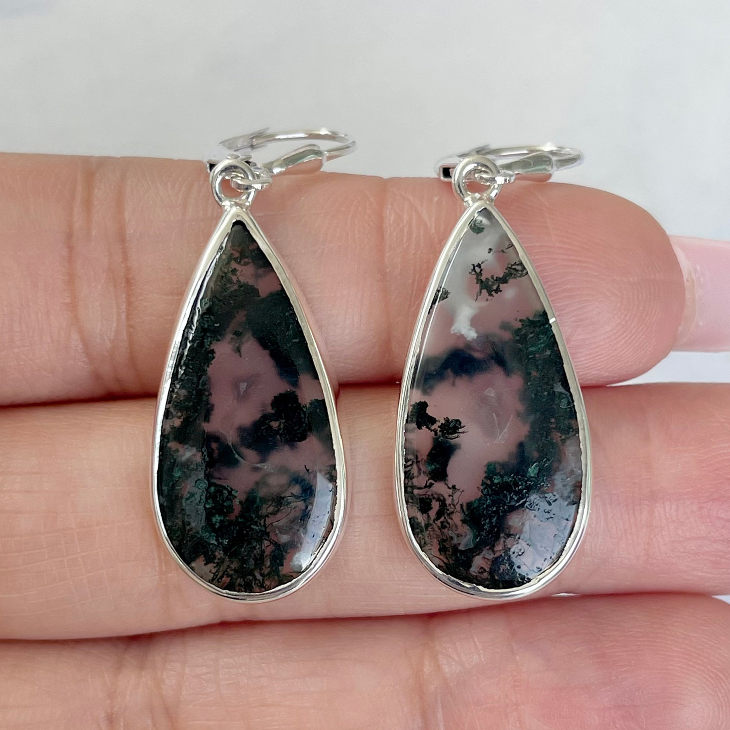 Moss Agate Earring-(MOA-E-121.)