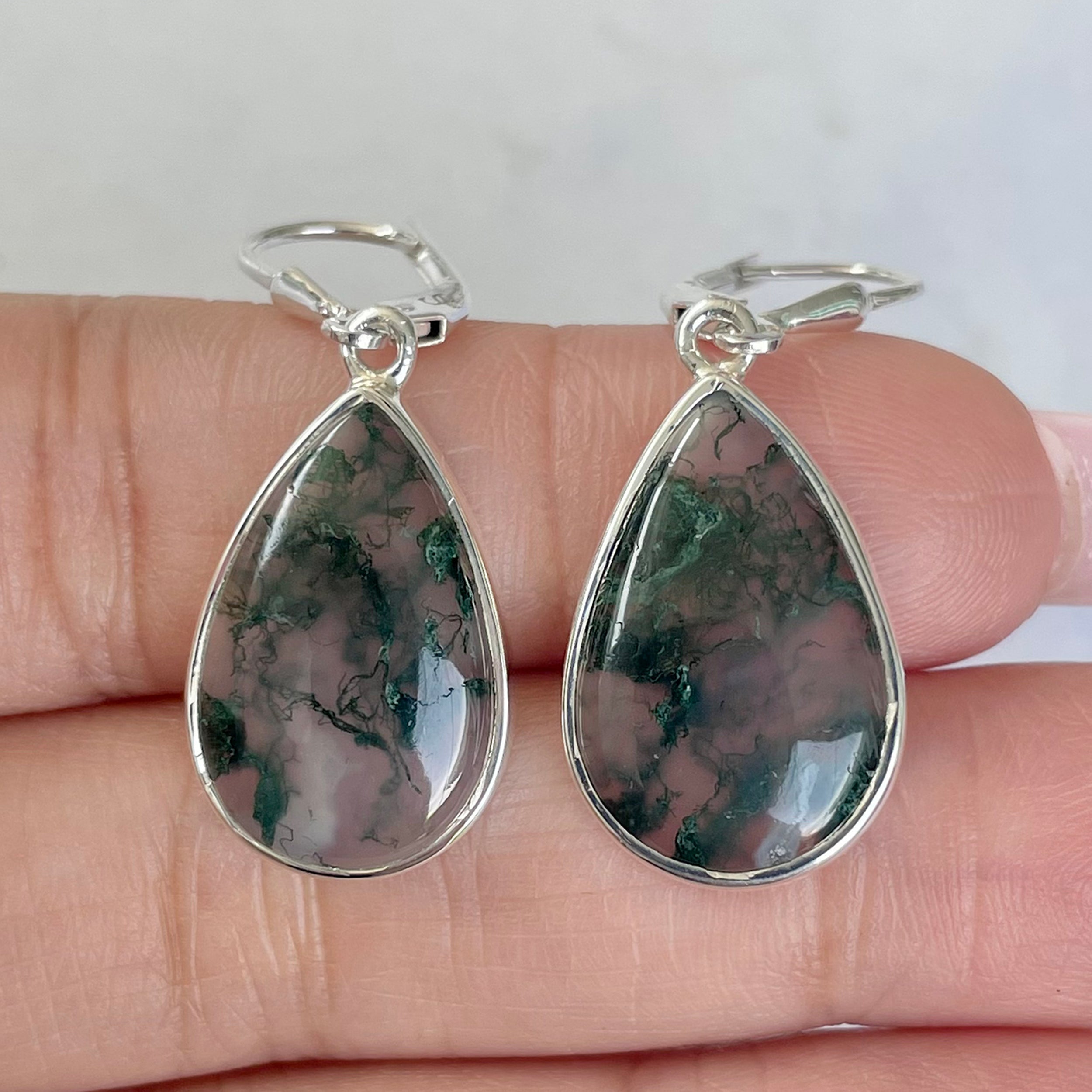 Moss Agate Earring-(MOA-E-124.)