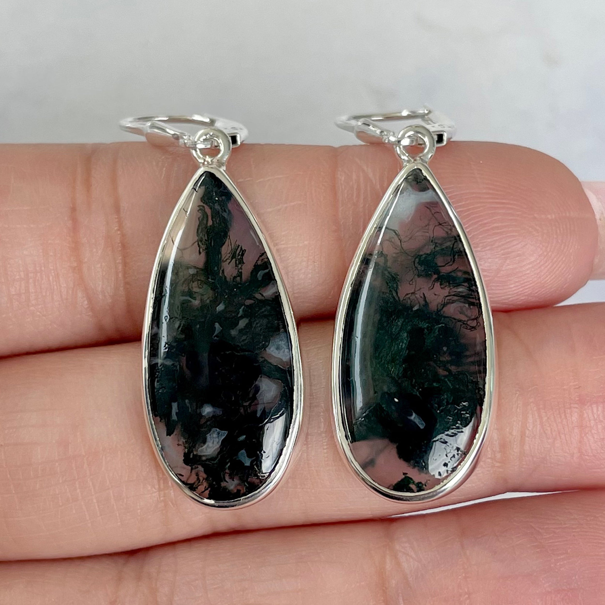 Moss Agate Earring-(MOA-E-127.)