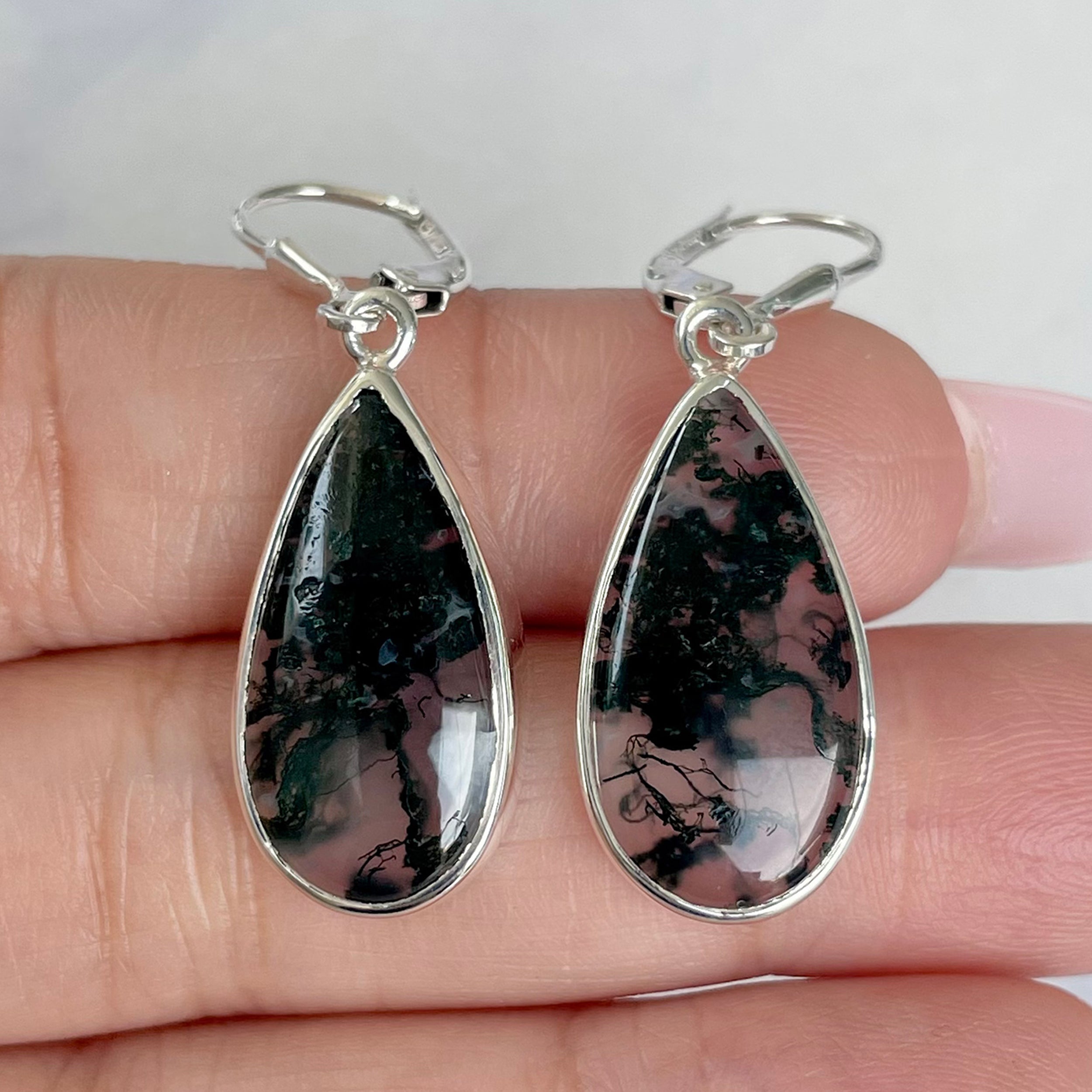 Moss Agate Earring-(MOA-E-128.)