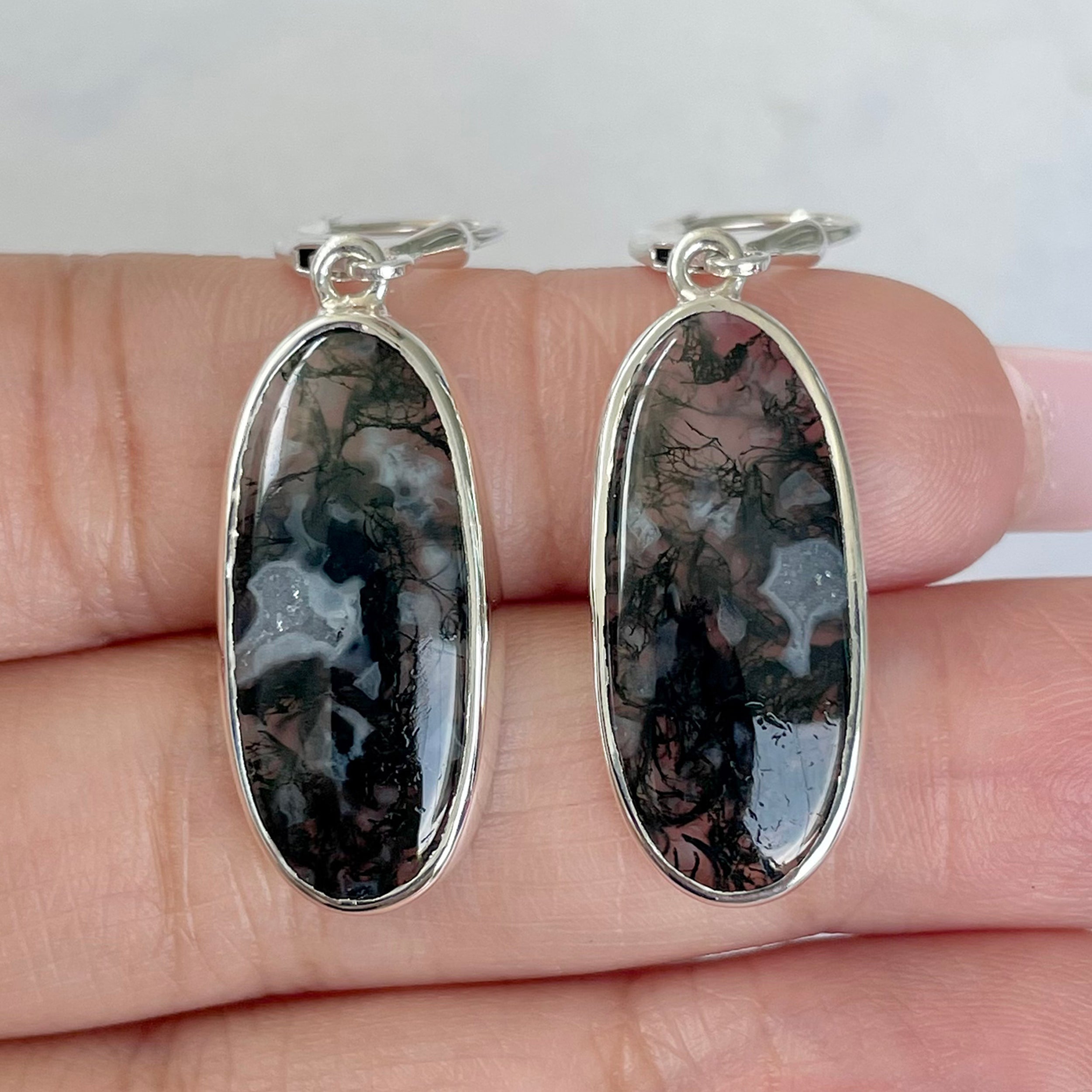 Moss Agate Earring-(MOA-E-129.)