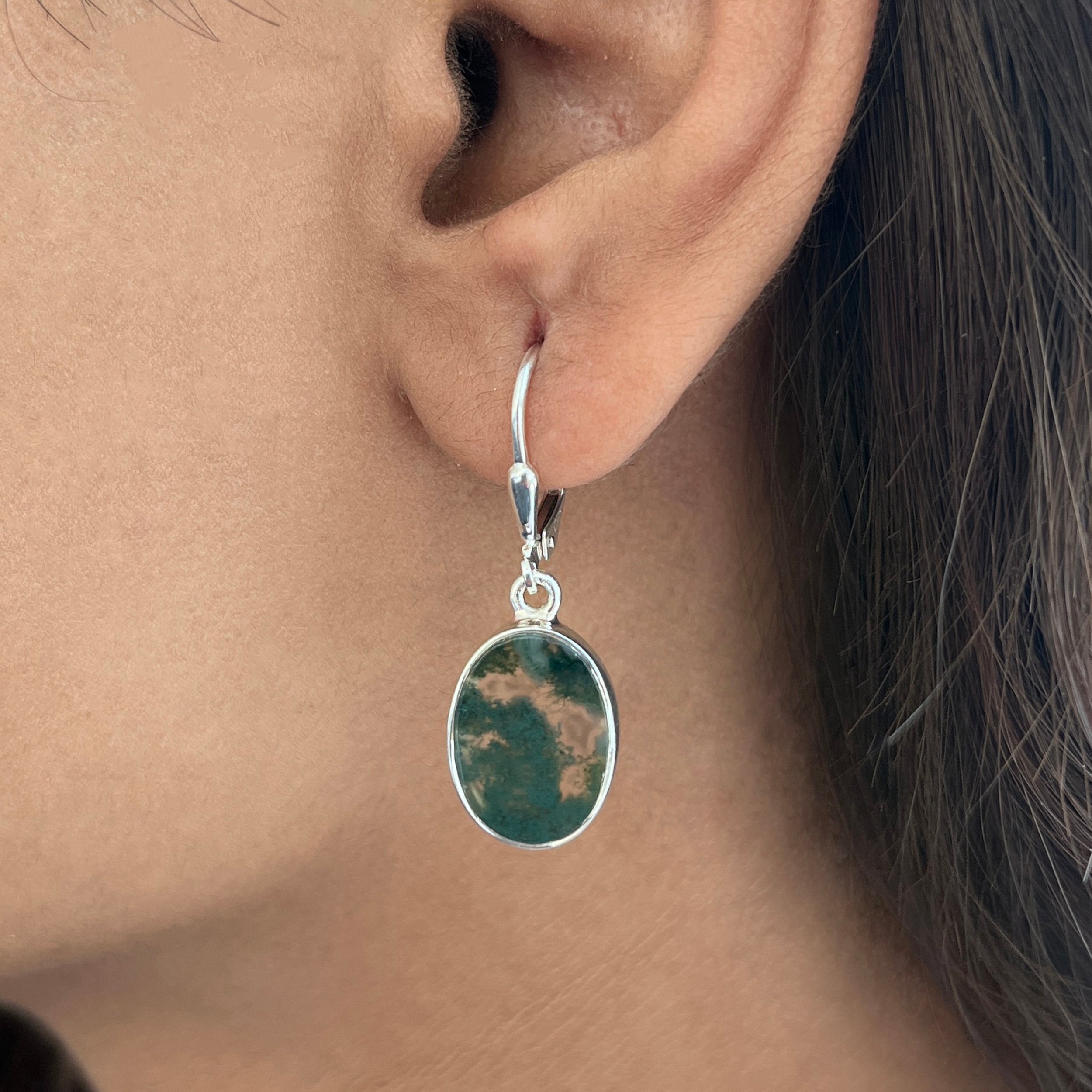Moss Agate Earring-(MOA-E-13.)