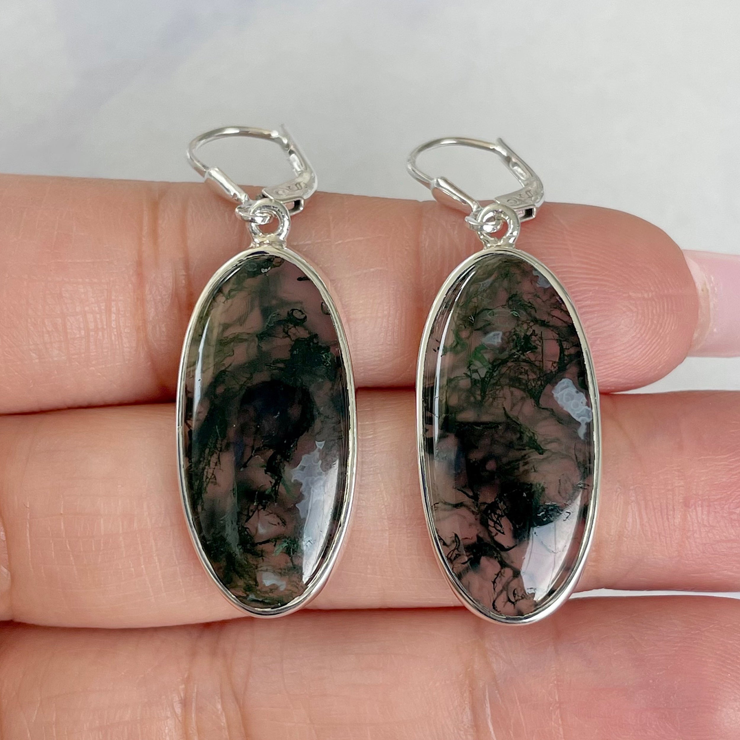 Moss Agate Earring-(MOA-E-130.)