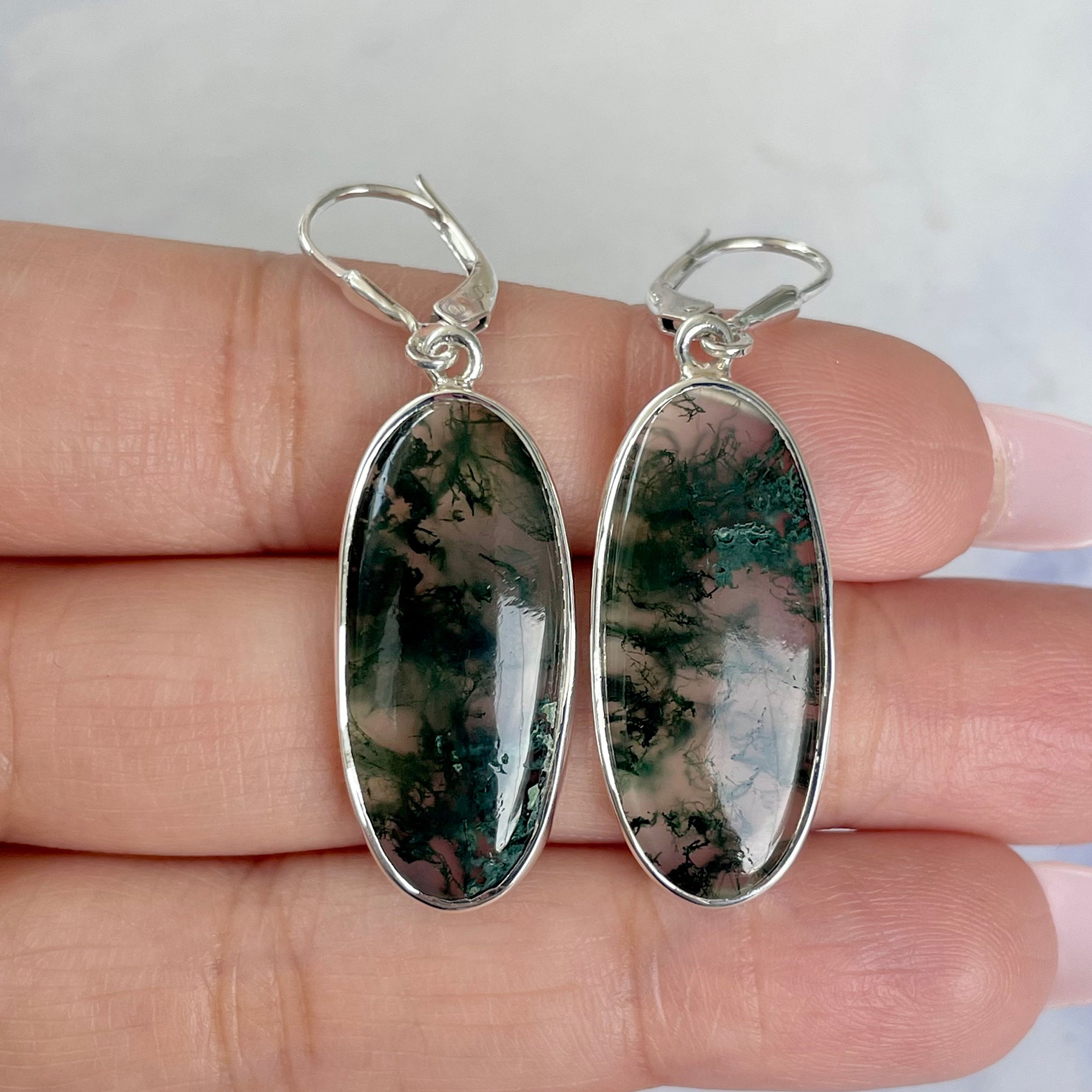 Moss Agate Earring-(MOA-E-131.)