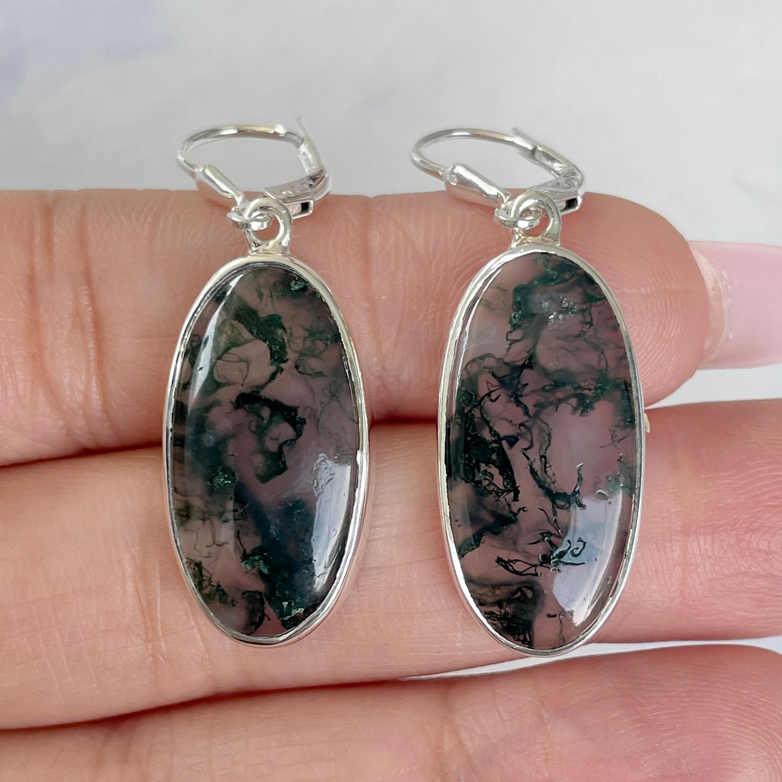 Moss Agate Earring-(MOA-E-133.)
