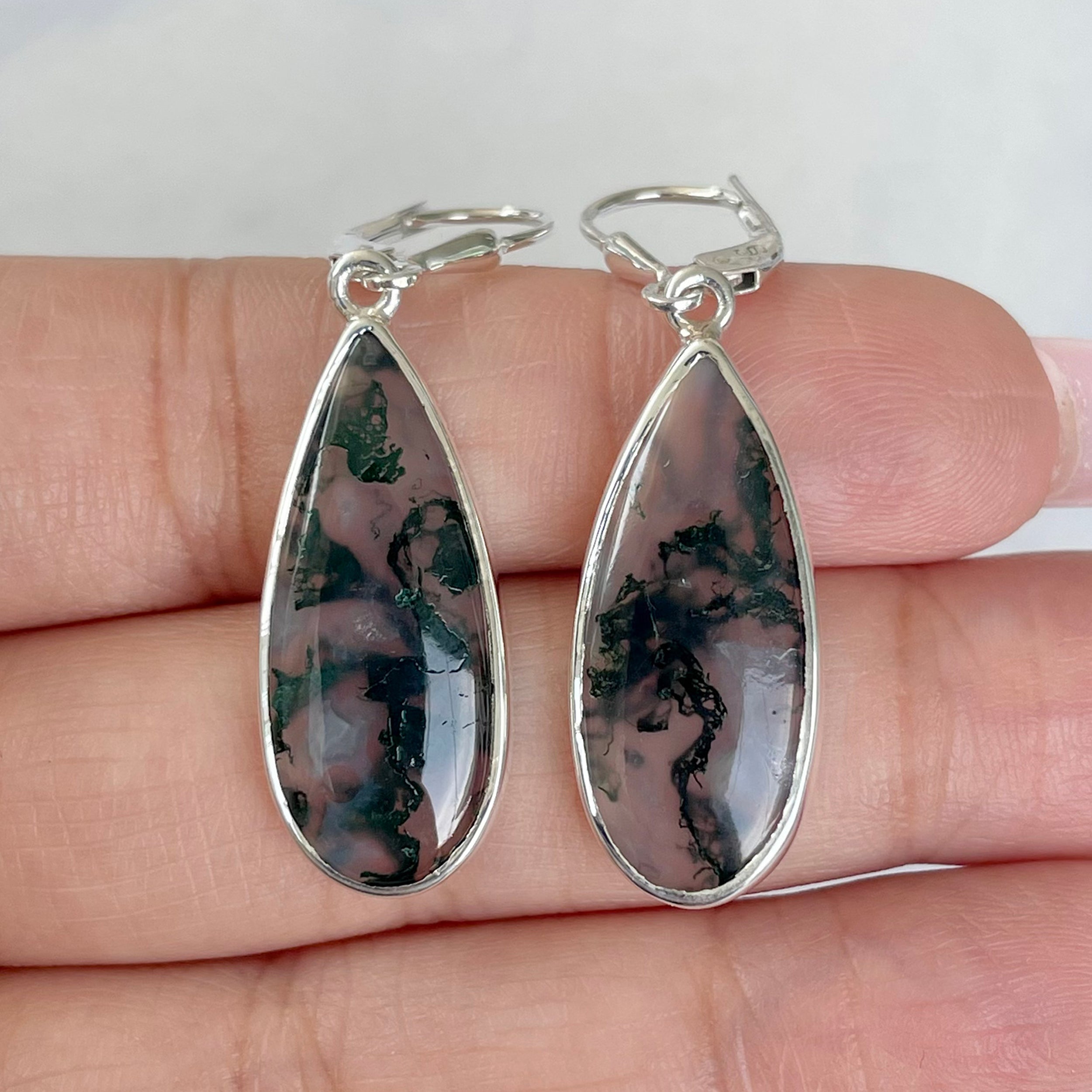 Moss Agate Earring-(MOA-E-135.)