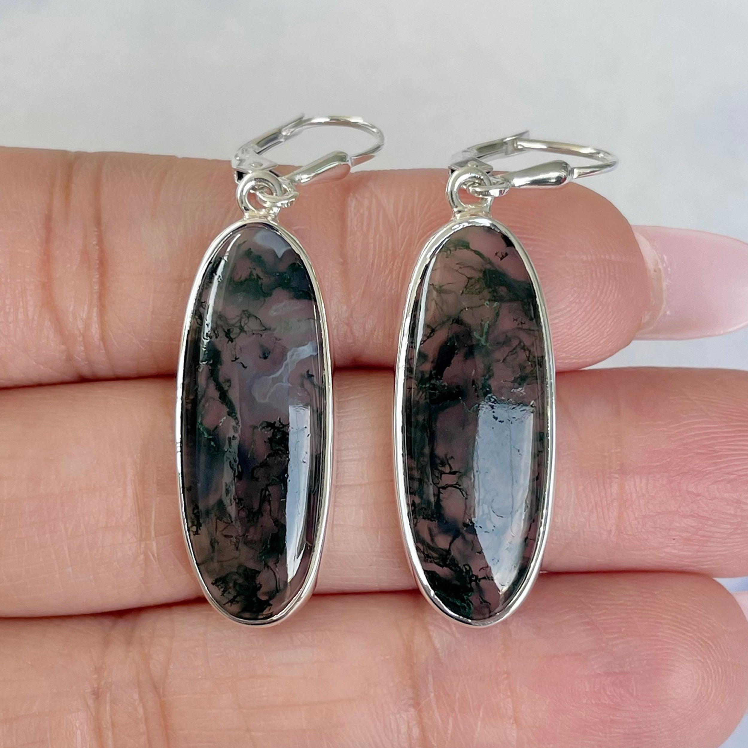 Moss Agate Earring-(MOA-E-138.)