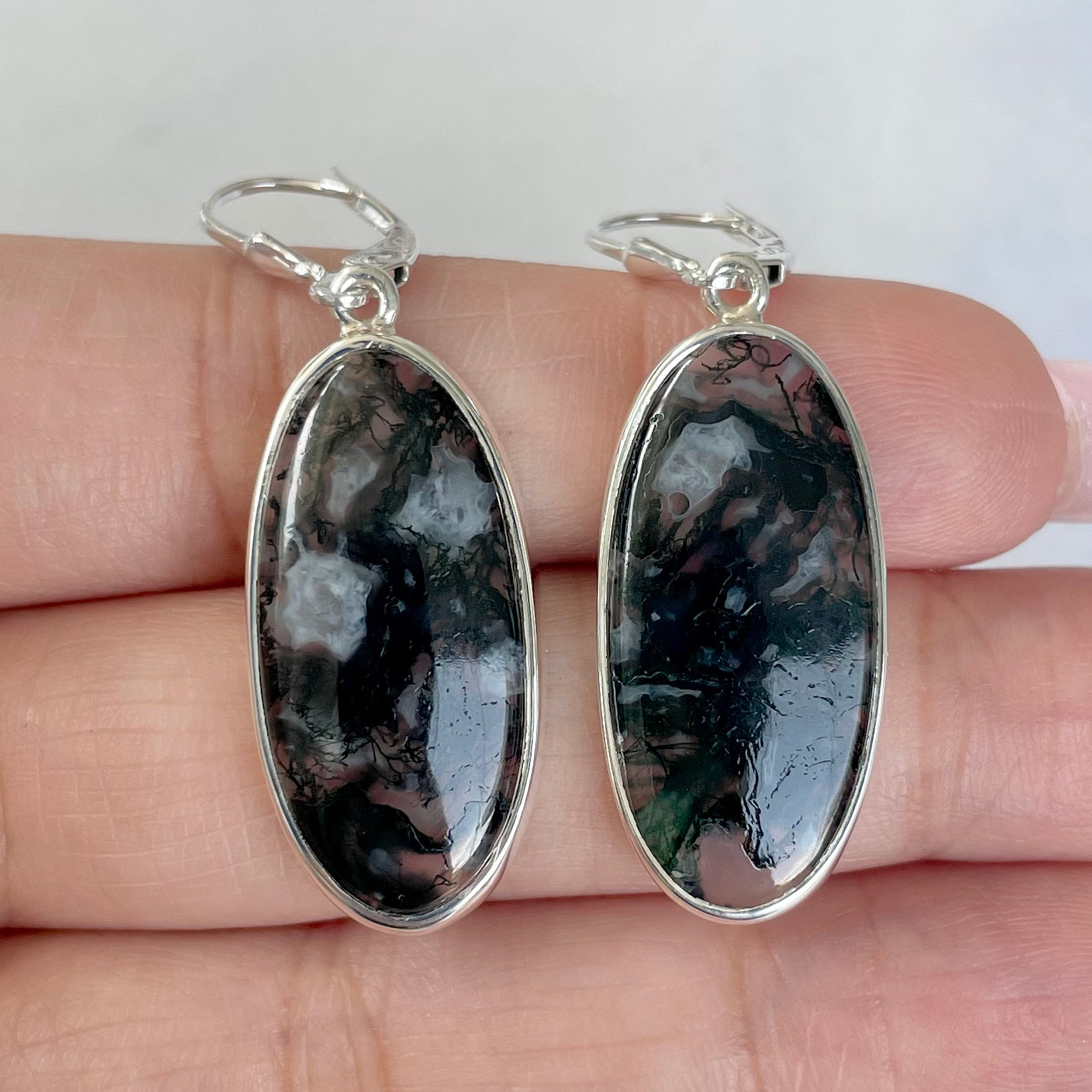 Moss Agate Earring-(MOA-E-139.)
