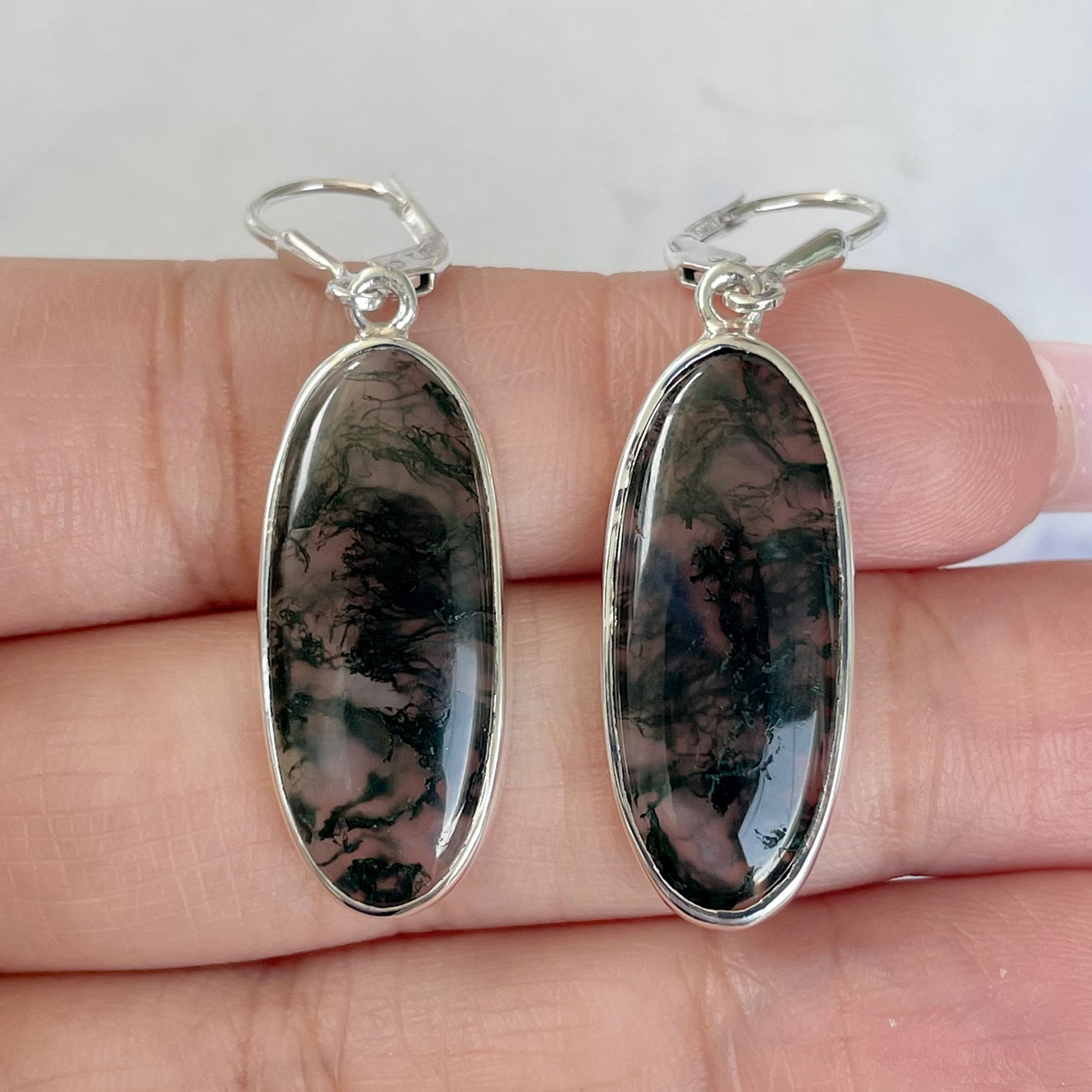 Moss Agate Earring-(MOA-E-140.)