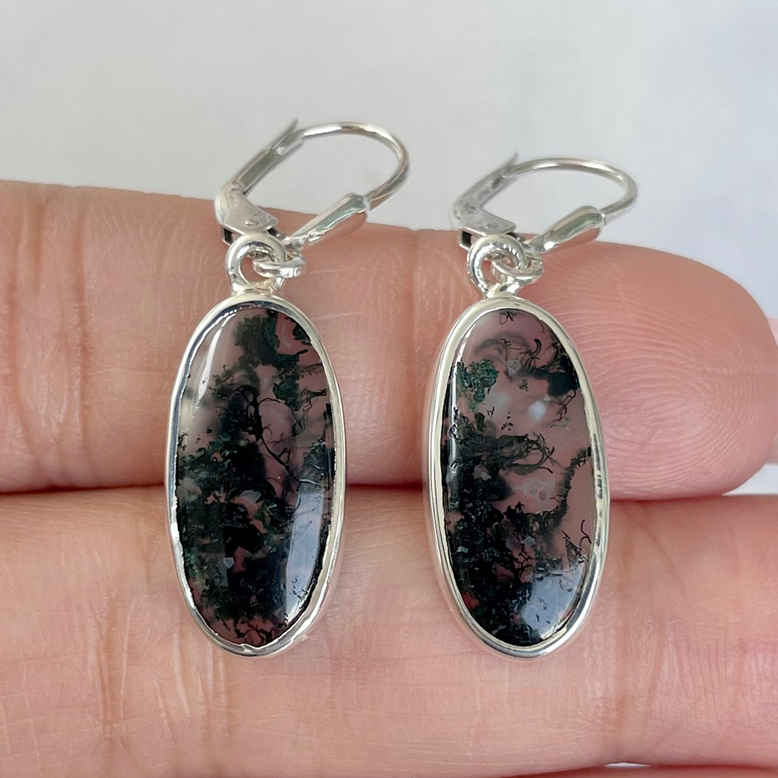 Moss Agate Earring-(MOA-E-141.)