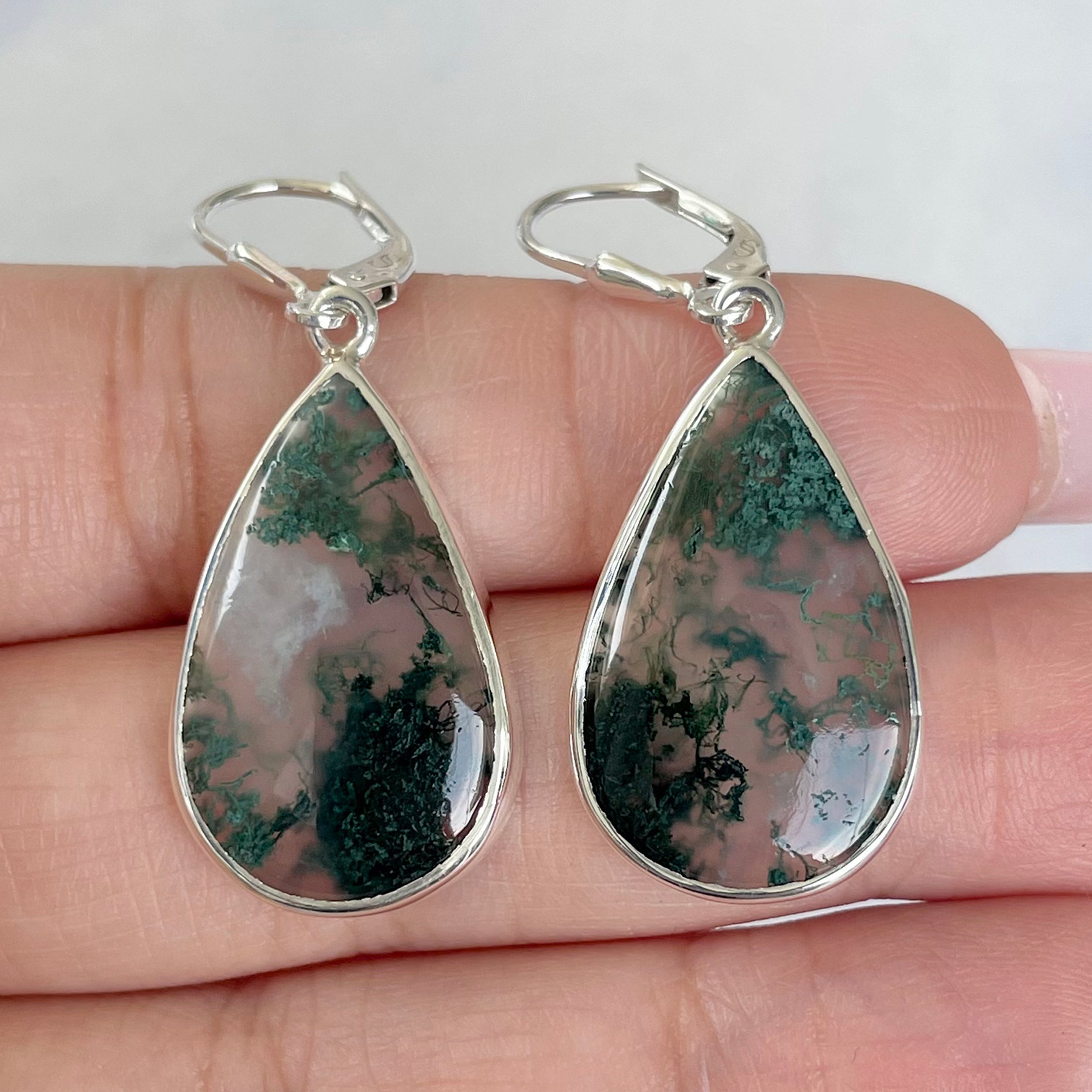 Moss Agate Earring-(MOA-E-142.)