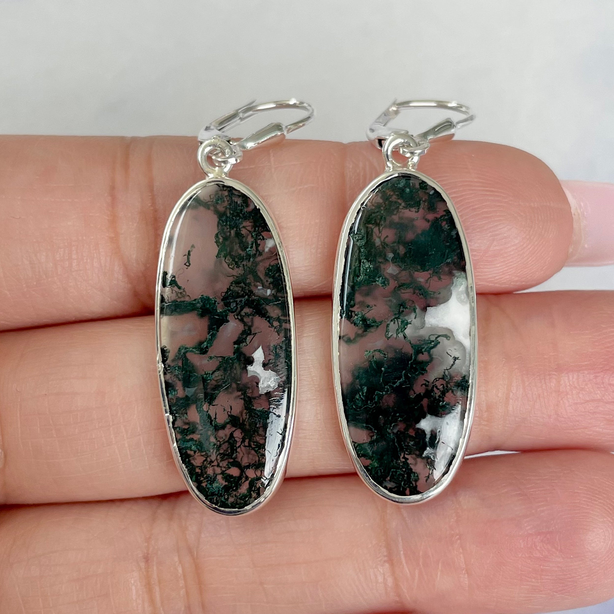 Moss Agate Earring-(MOA-E-143.)