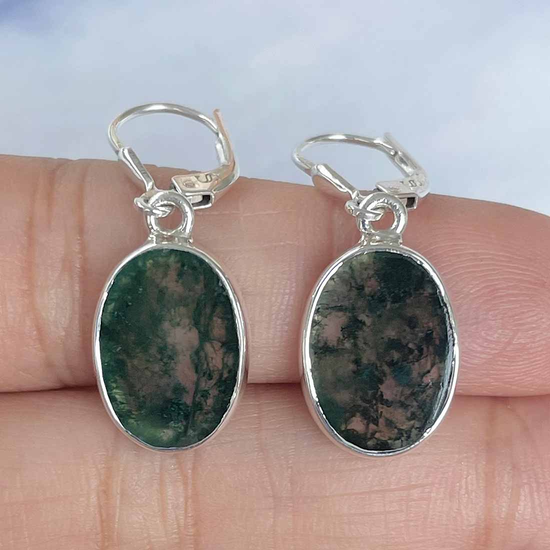 Moss Agate Earring-(MOA-E-15.)