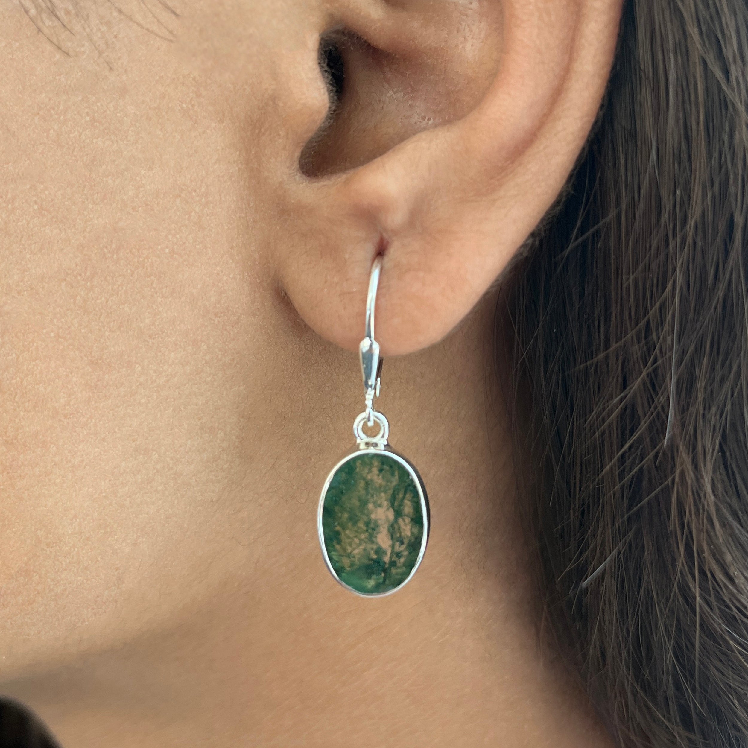 Moss Agate Earring-(MOA-E-15.)