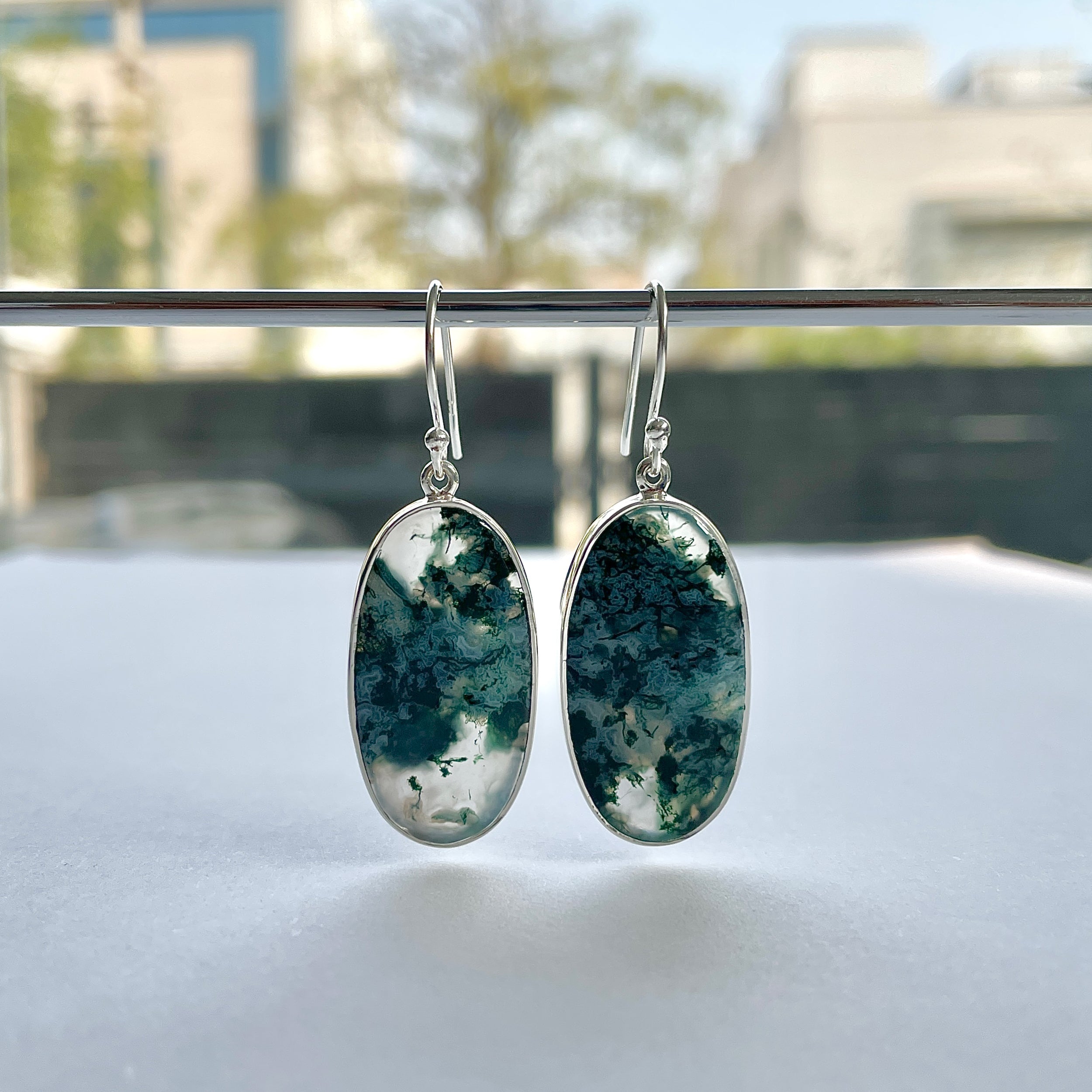 Moss Agate Earring-(MOA-E-156.)