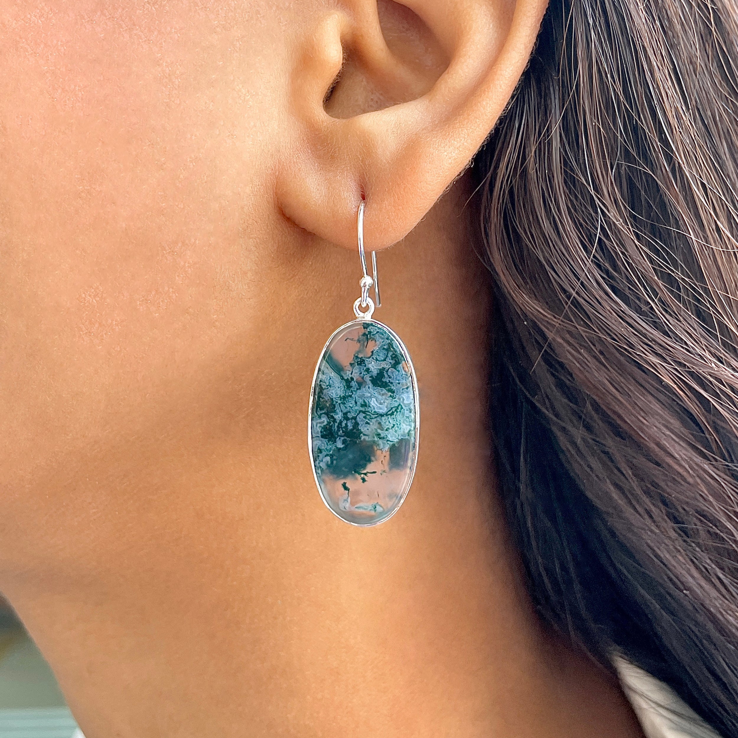 Moss Agate Earring-(MOA-E-156.)