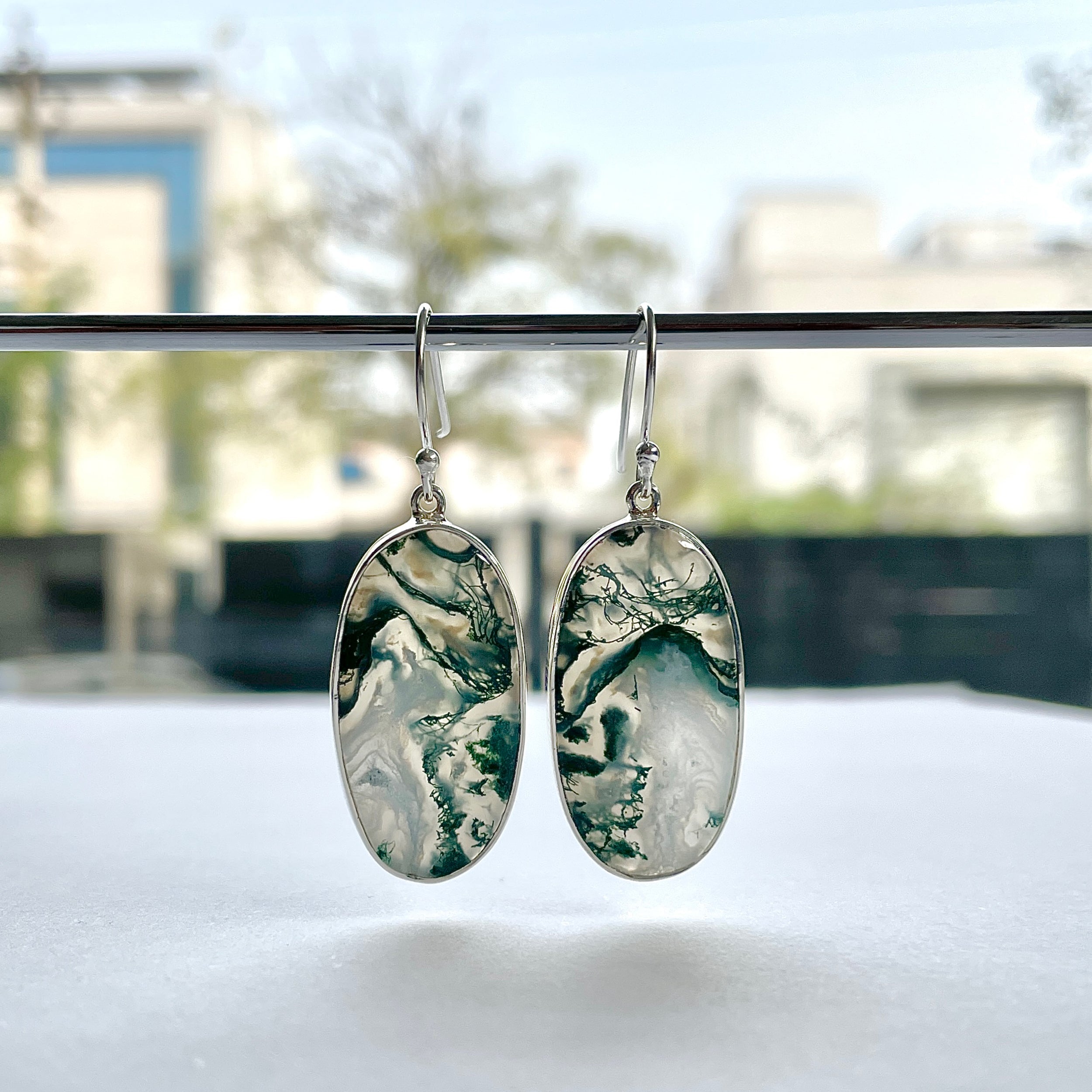Moss Agate Earring-(MOA-E-158.)