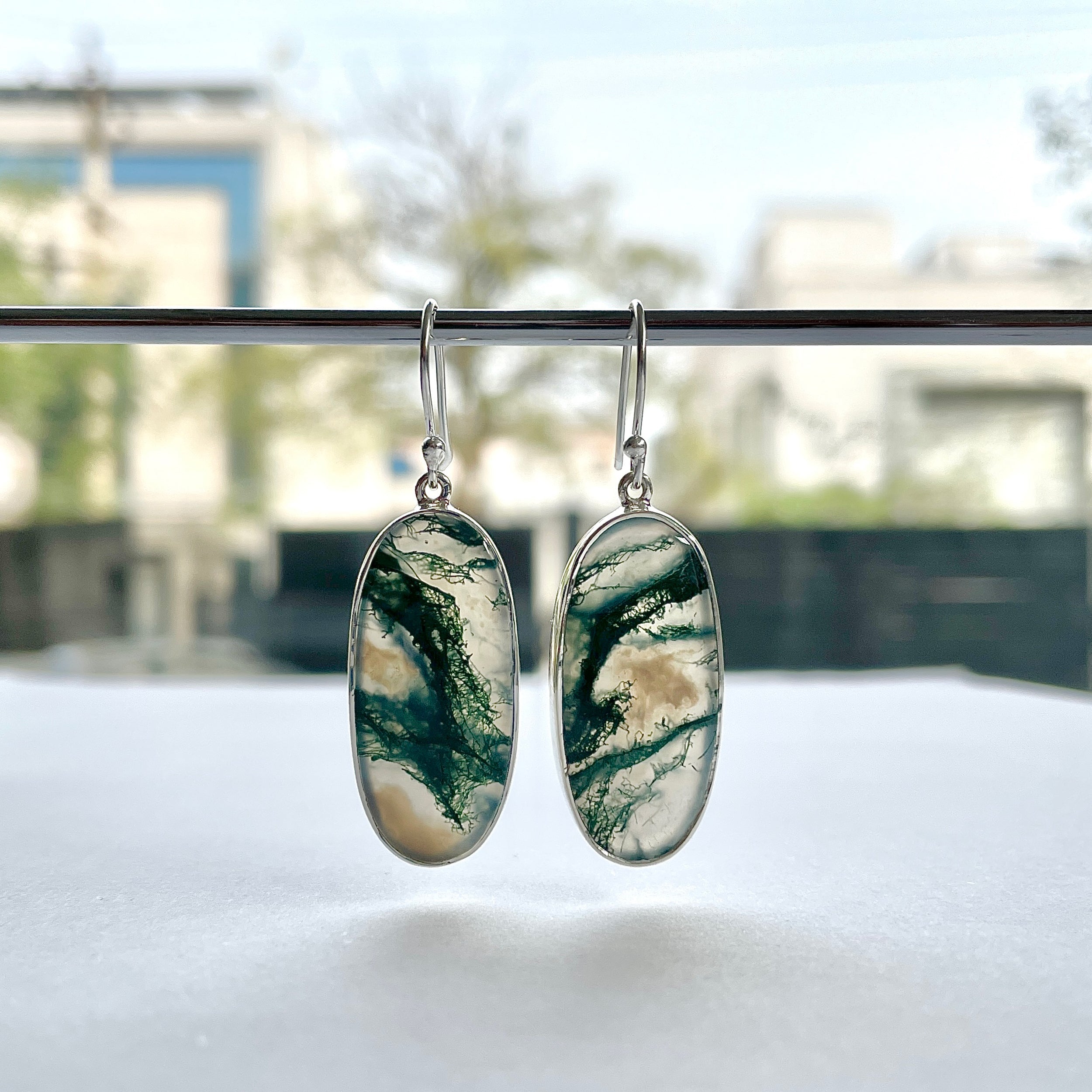 Moss Agate Earring-(MOA-E-159.)