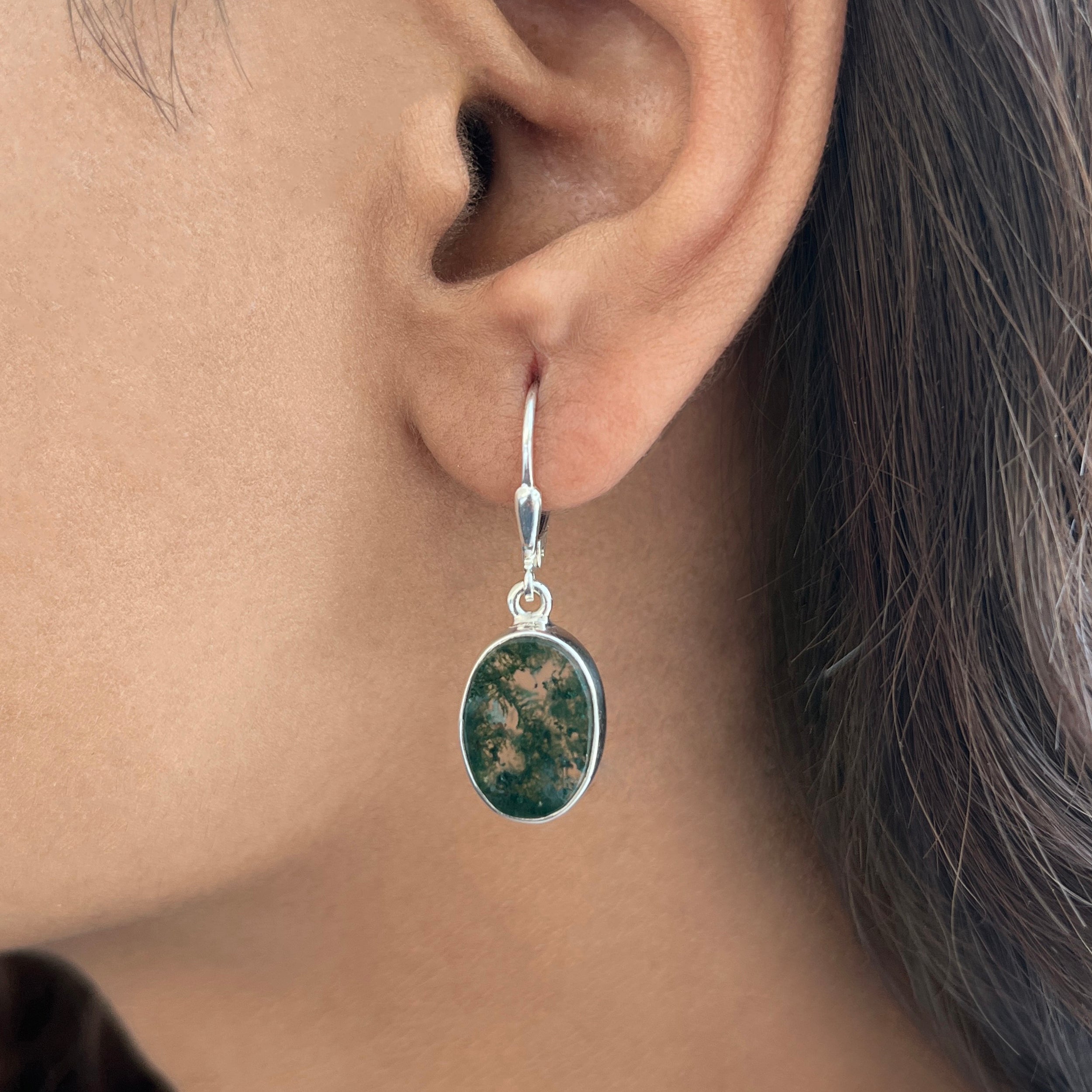 Moss Agate Earring-(MOA-E-16.)