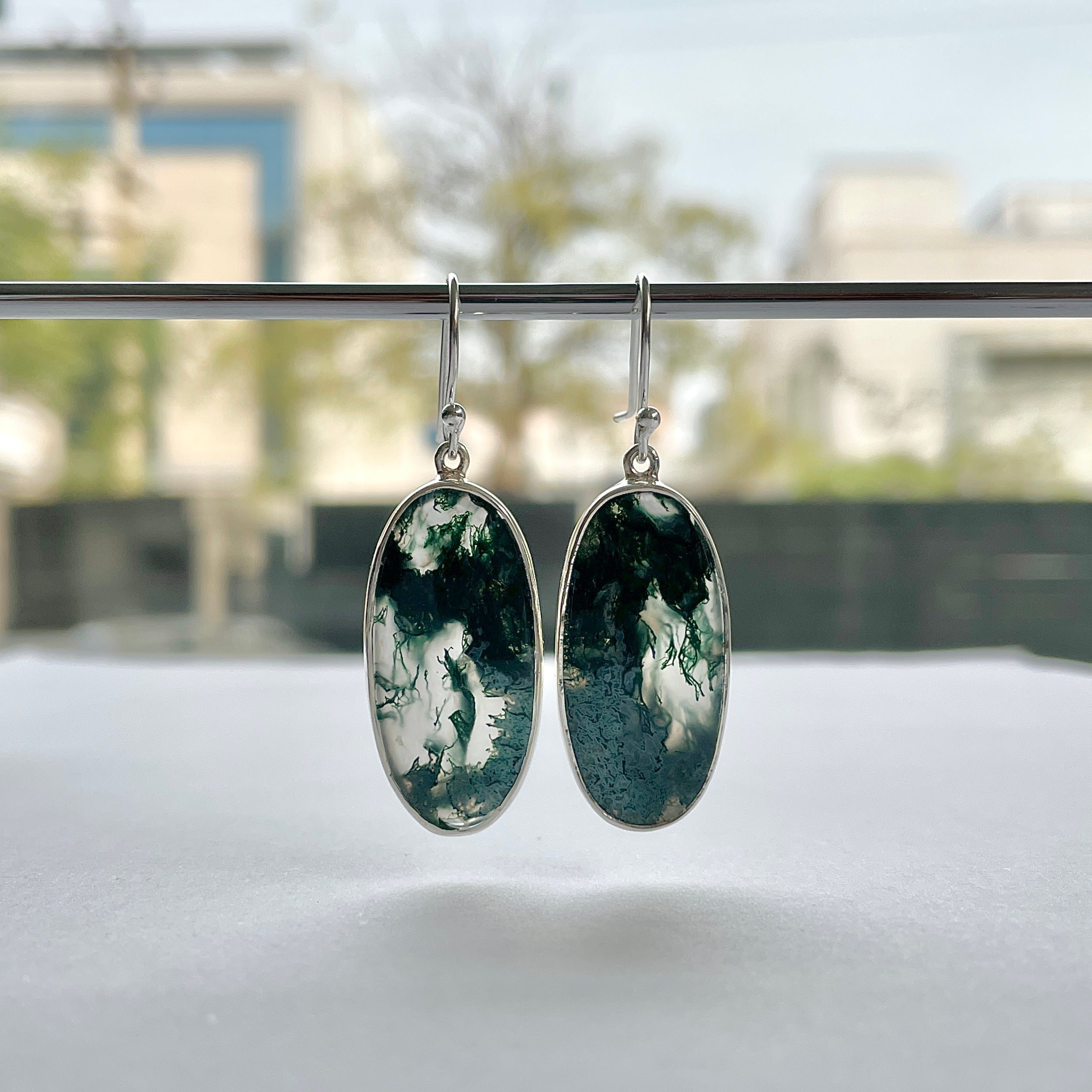 Moss Agate Earring-(MOA-E-160.)