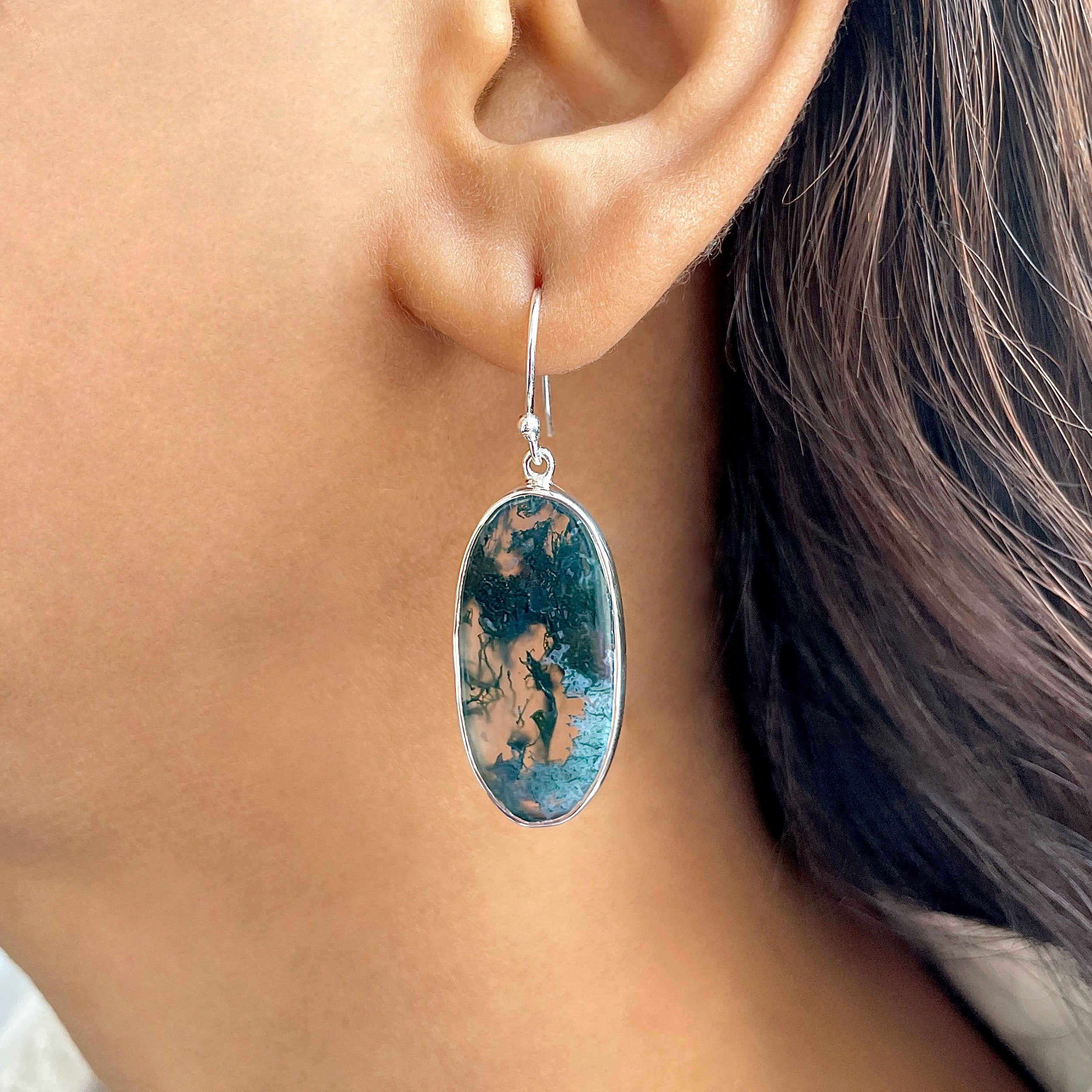 Moss Agate Earring-(MOA-E-160.)
