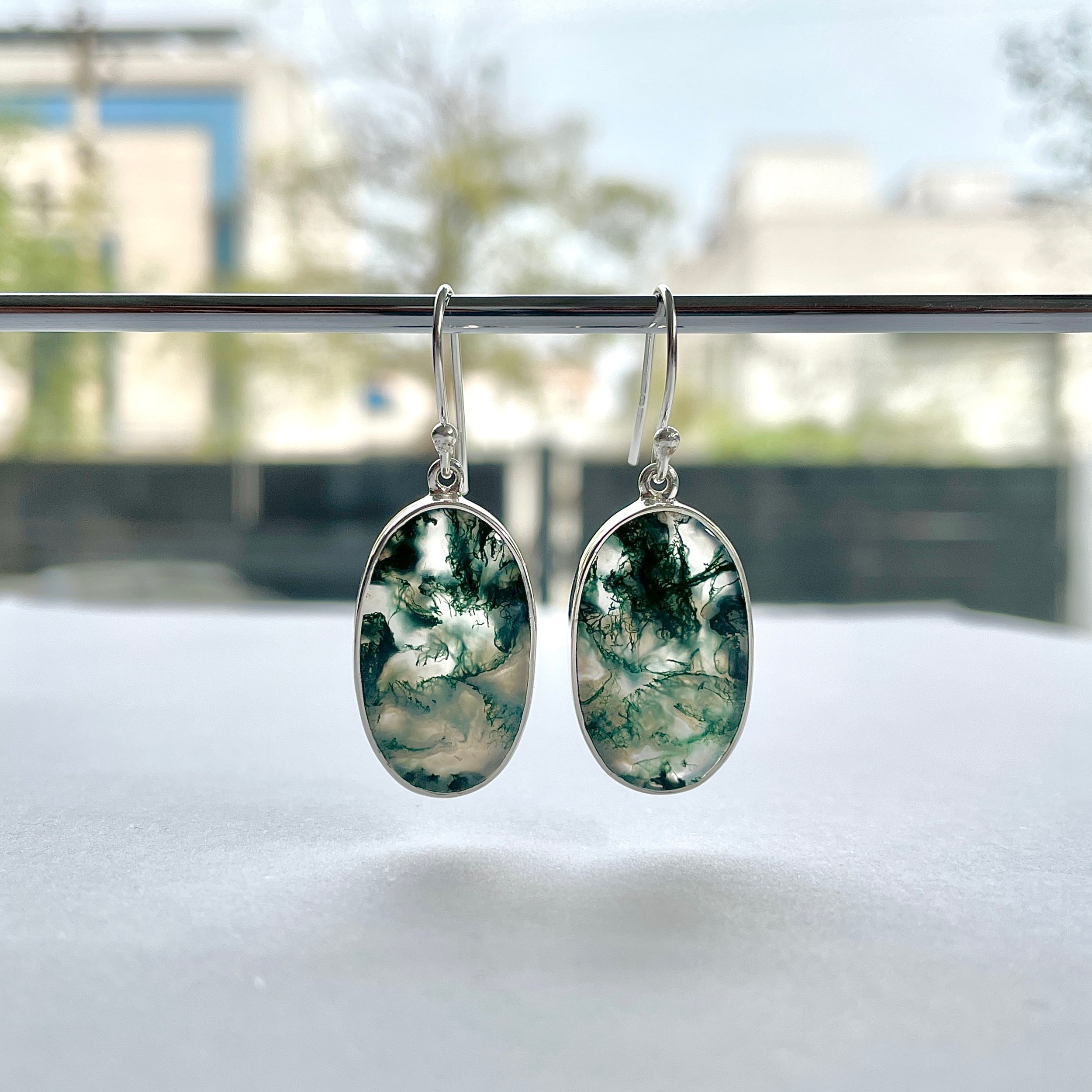 Moss Agate Earring-(MOA-E-161.)