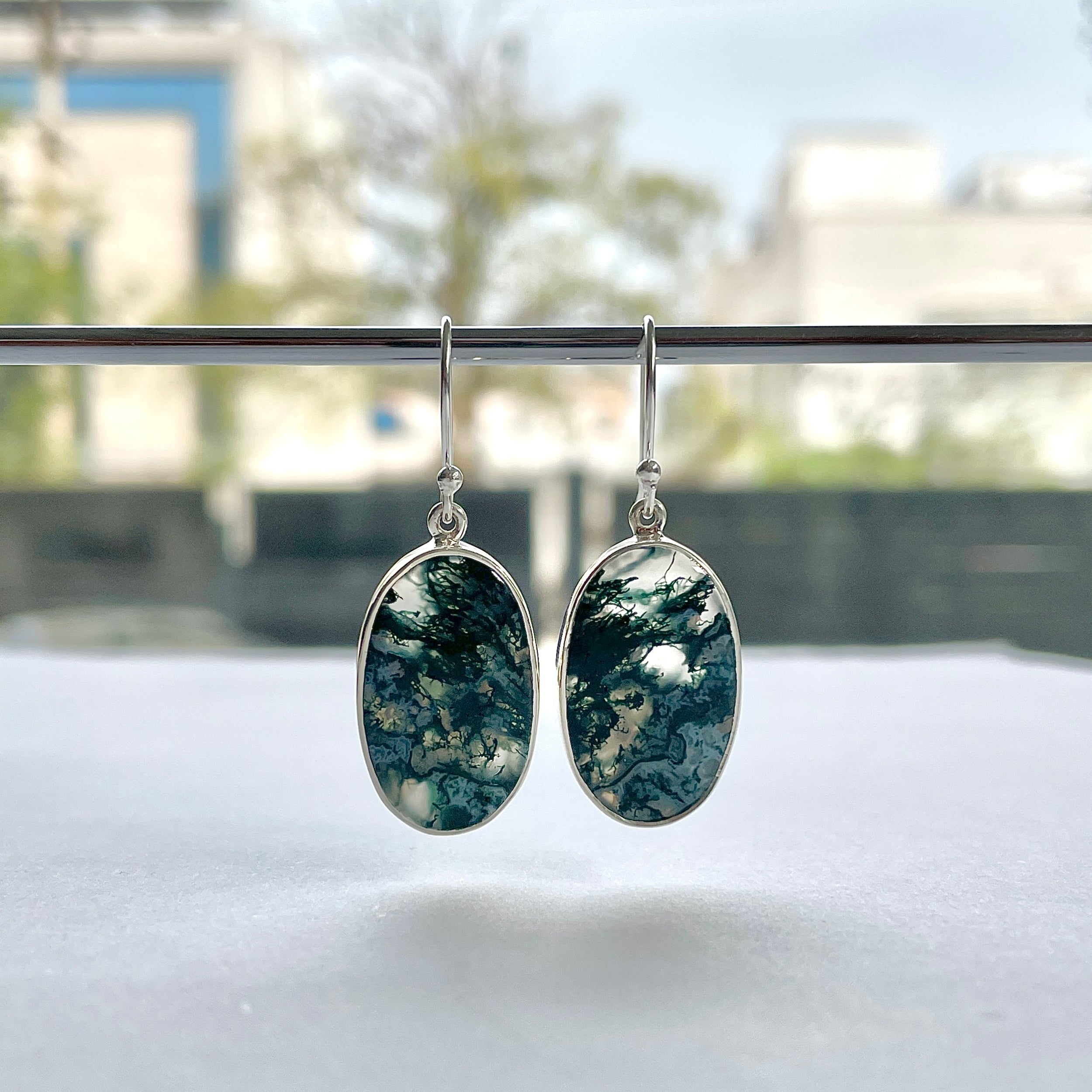 Moss Agate Earring-(MOA-E-162.)