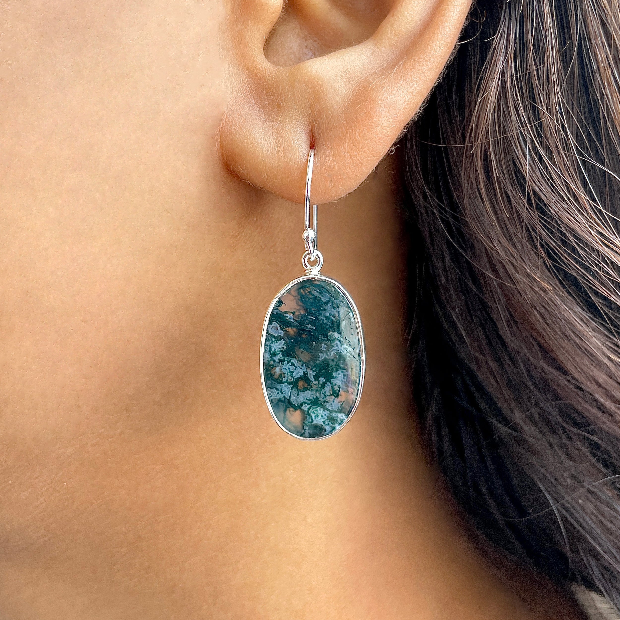 Moss Agate Earring-(MOA-E-162.)